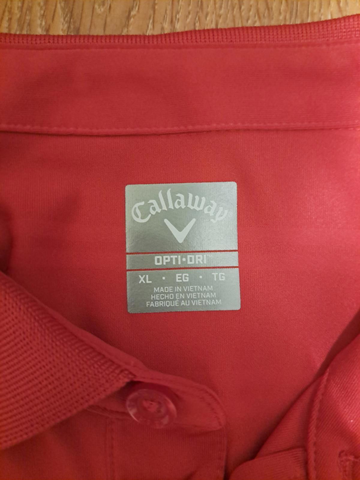 Callaway GOLF Callaway Polo Mens X Large Red Striped Opti Dri Size US XL / EU 56 / 4 - 2 Thumbnail