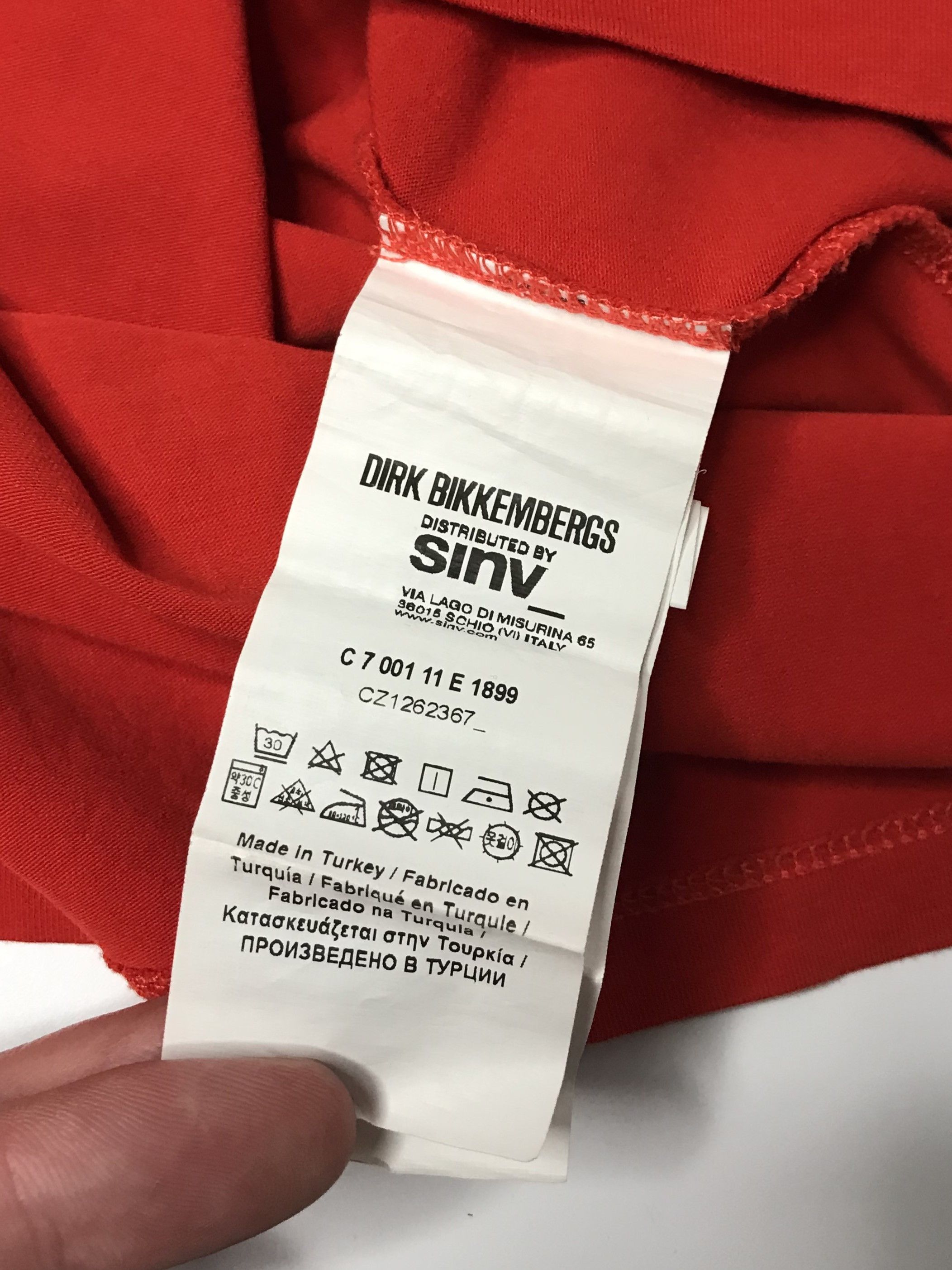 Dirk Bikkembergs Bikkembergs Mens T-shirt Size S Red Size US S / EU 44-46 / 1 - 6 Thumbnail