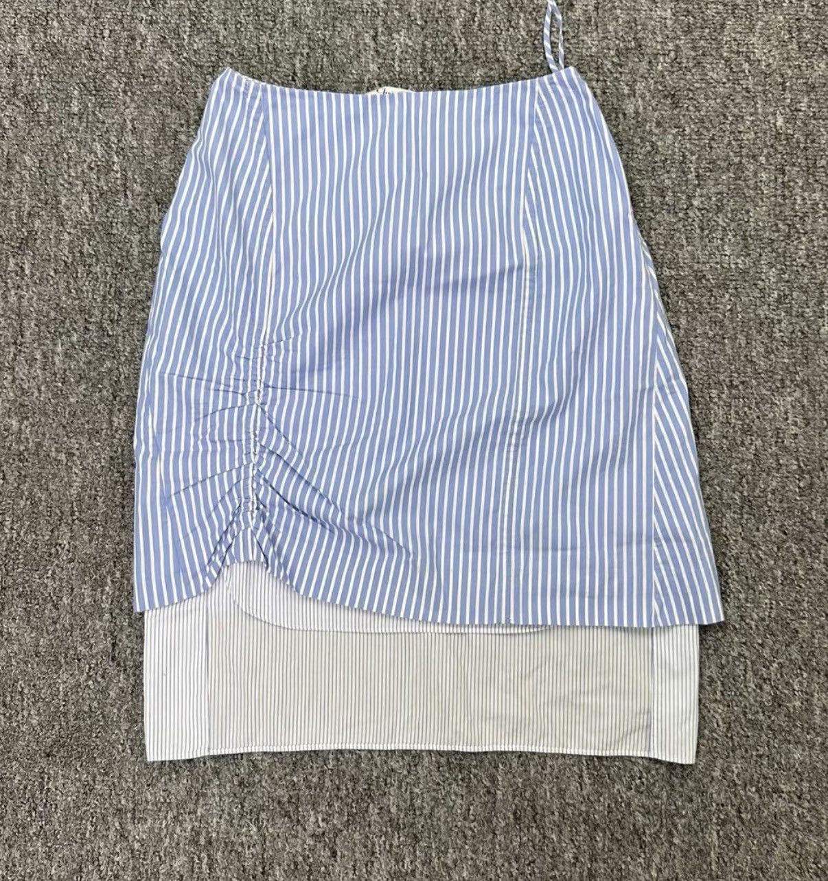 Dior Dior blue white striped irregular skirt K12 Size 24" / US 00 / IT 34 - 1 Thumbnail