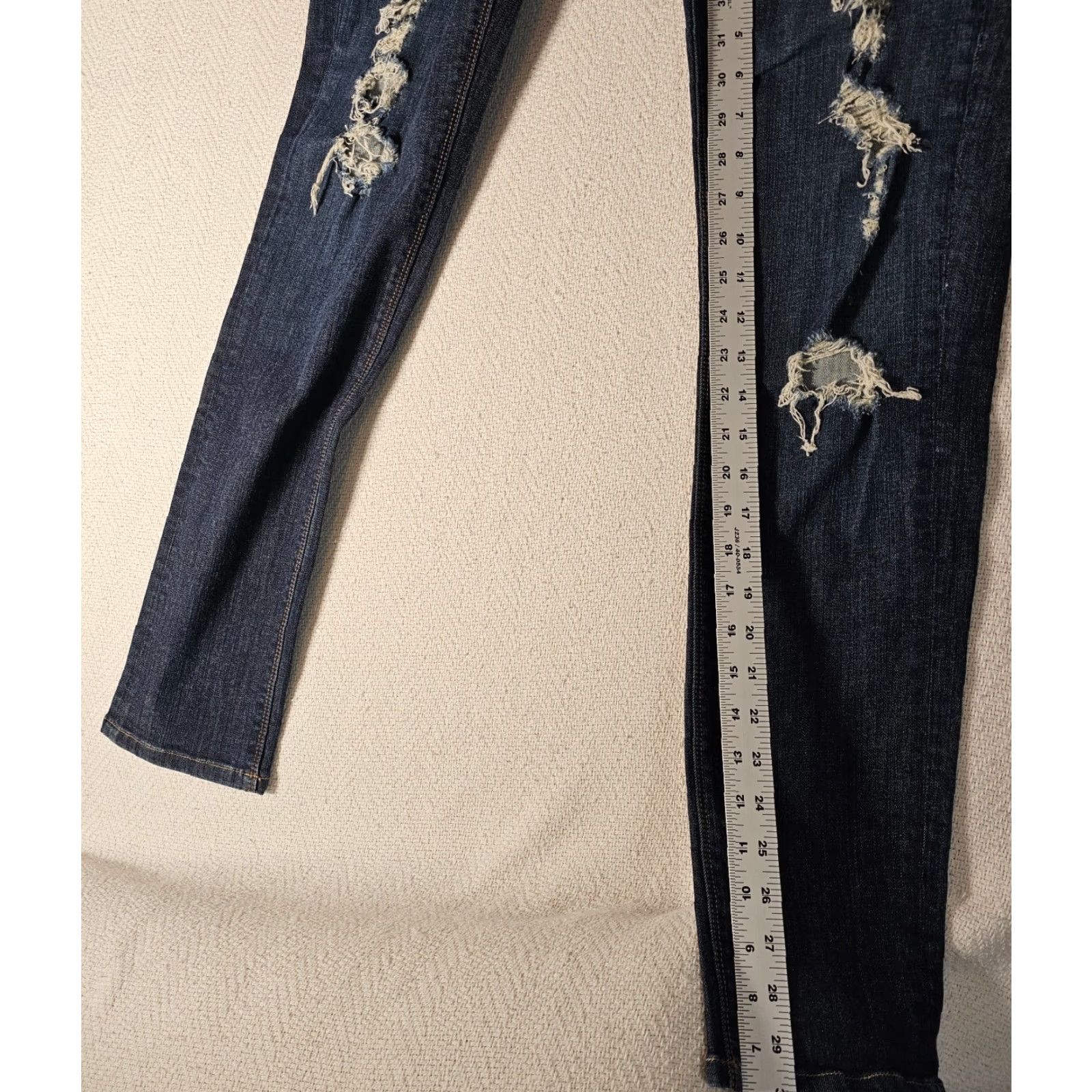 Denime DIVINE RIGHTS OF DENIM Jeans Women's 32 Skinny Mid Rise Dark Blue Denim Stretch Size 24" / US 00 / IT 34 - 7 Thumbnail