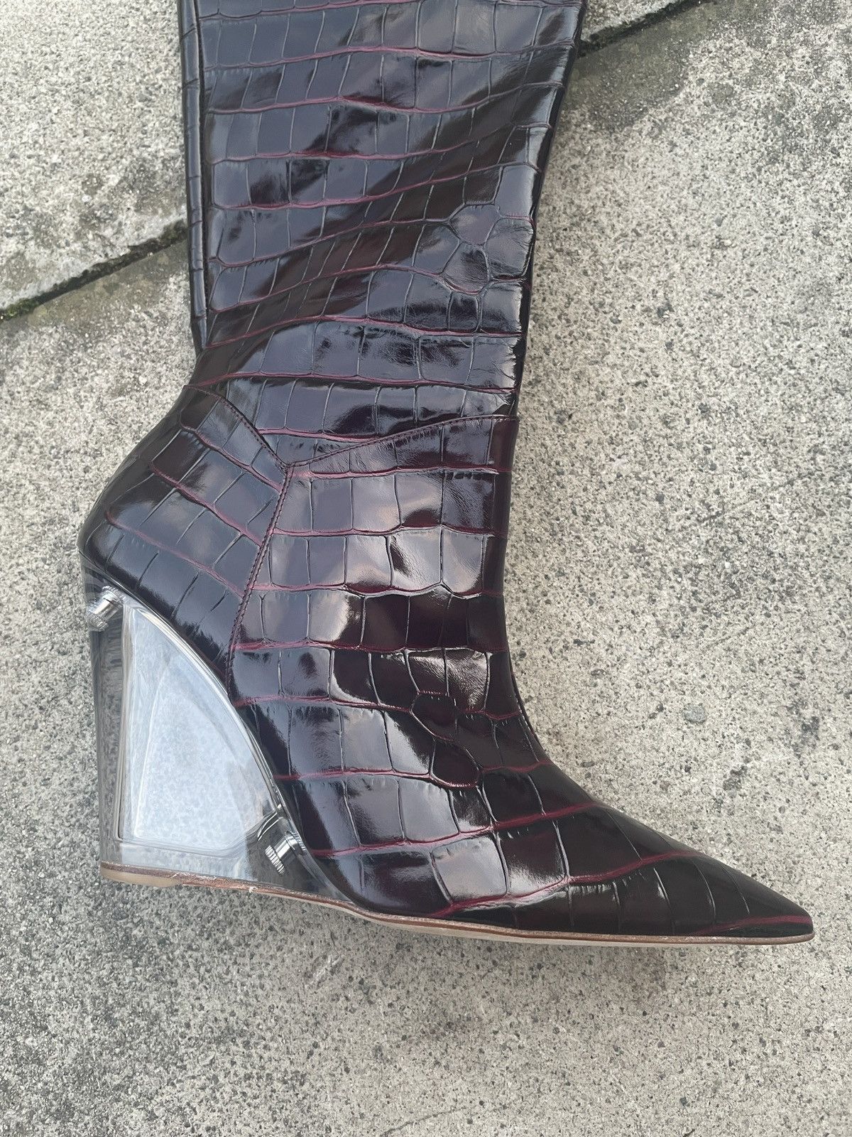 Stuart Weitzman stuart weitzman leather thigh high heels F/W22 maroon Size US 8.5 / IT 38.5 - 2 Thumbnail