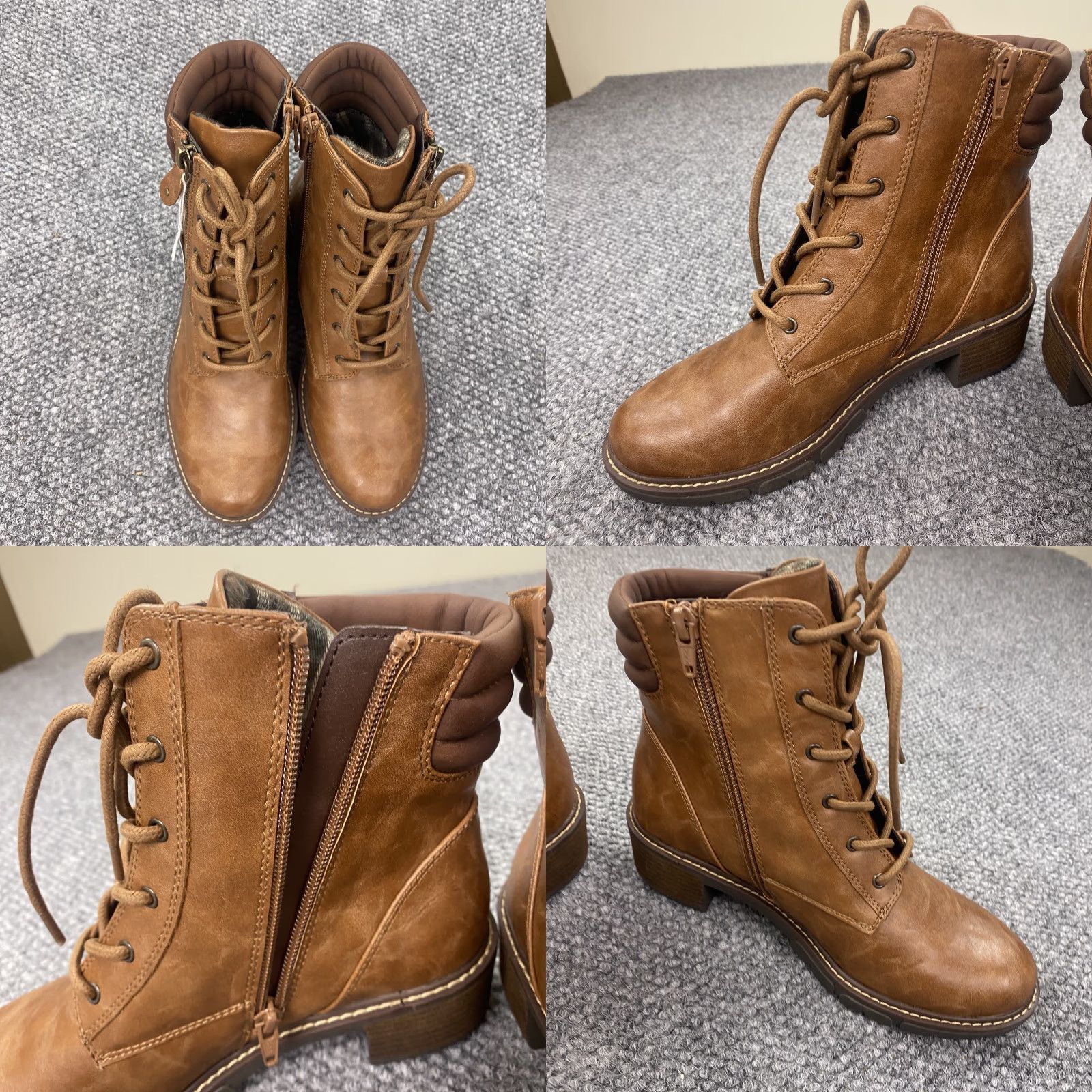 Vintage VINTAGE White Mountain Women's Combat Boots.Size 6.5 Casual Faux Leather Ankle Booties Fall Winter Size US 6.5 / IT 36.5 - 8 Thumbnail