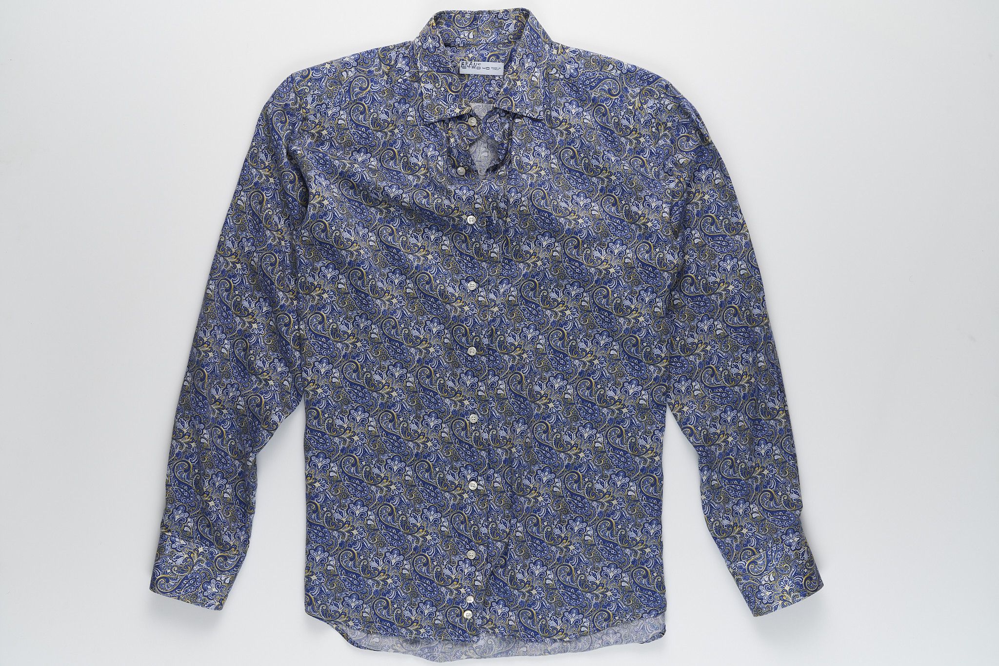Etro ETRO PAISLEY COTTON SHIRT BLUE/YELLOW Size US M / EU 48-50 / 2 - 2 Thumbnail