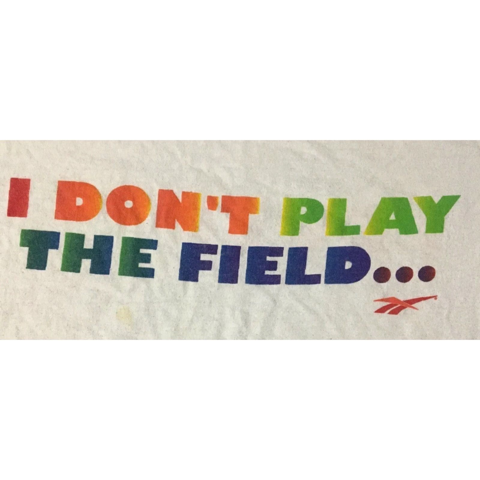 Reebok Vtg 90s Reebok I Dont Play The Field I Rule It Faded Shirt M White Mens T-Shirt Old School Grunge Sports USA Baseball Track Retro Logo Size US M / EU 48-50 / 2 - 3 Thumbnail