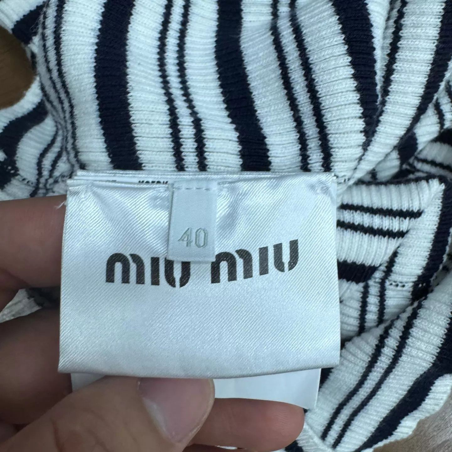 Miu Miu MIU MIU Women's Black & White Camisole Size S / US 4 / IT 40 - 4 Thumbnail
