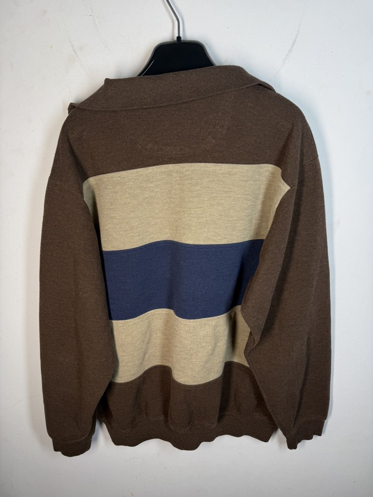 Yves Saint Laurent 90s YSL Sweatshirt 1/4 Quarter Zip Brown Vintage Sweater Size US L / EU 52-54 / 3 - 10 Thumbnail