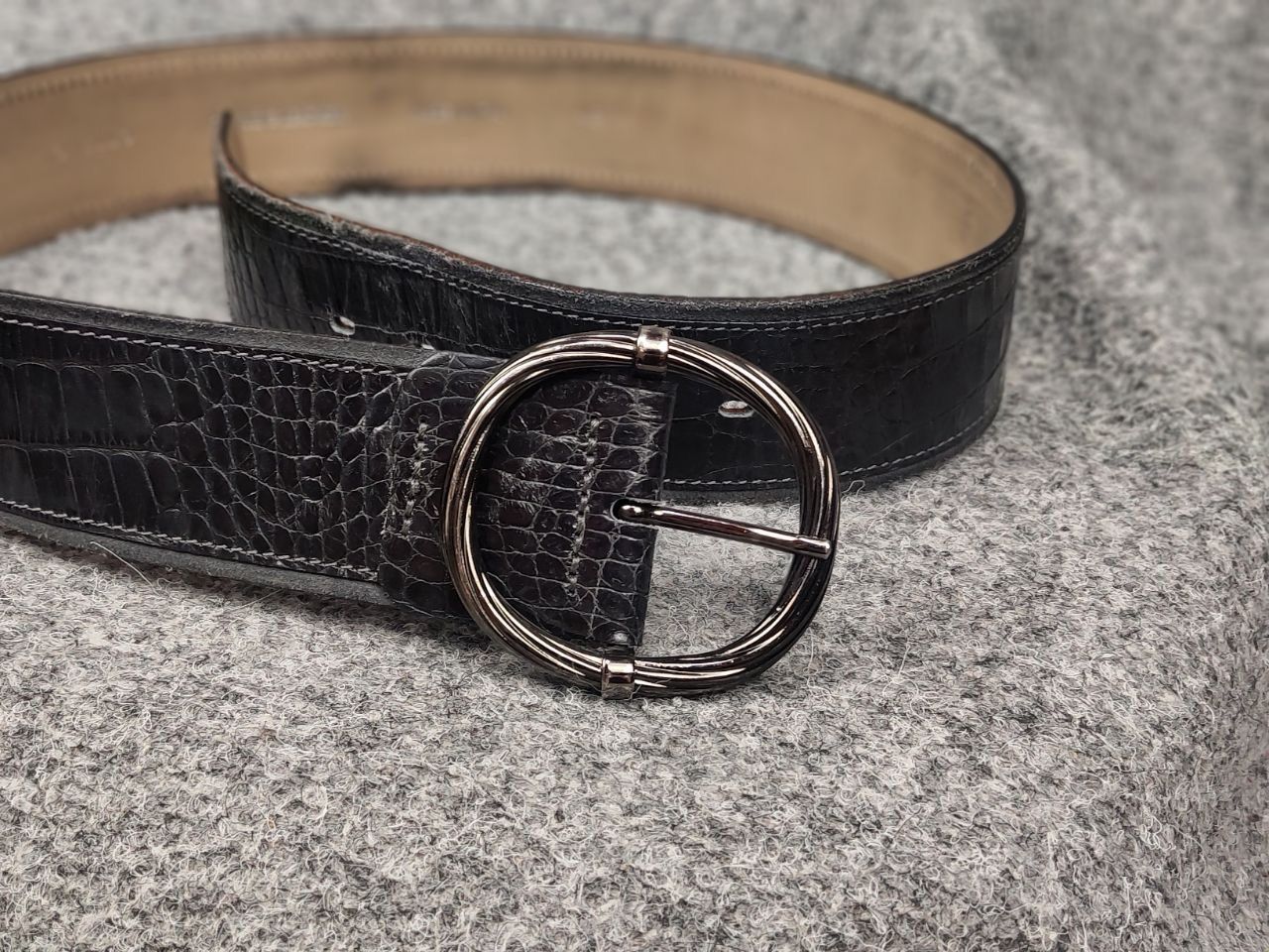 Tonello Tonello Design Premium leather belt with alligator embossing Size ONE SIZE - 5 Thumbnail