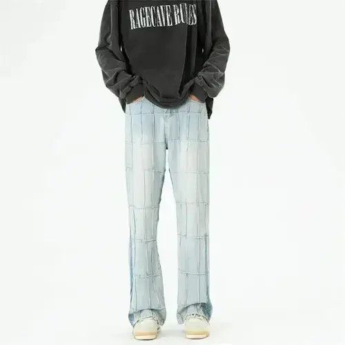Jean Plaid Stacked Denim Jeans Vintage y2k Size US 30 / EU 46 - 4 Thumbnail