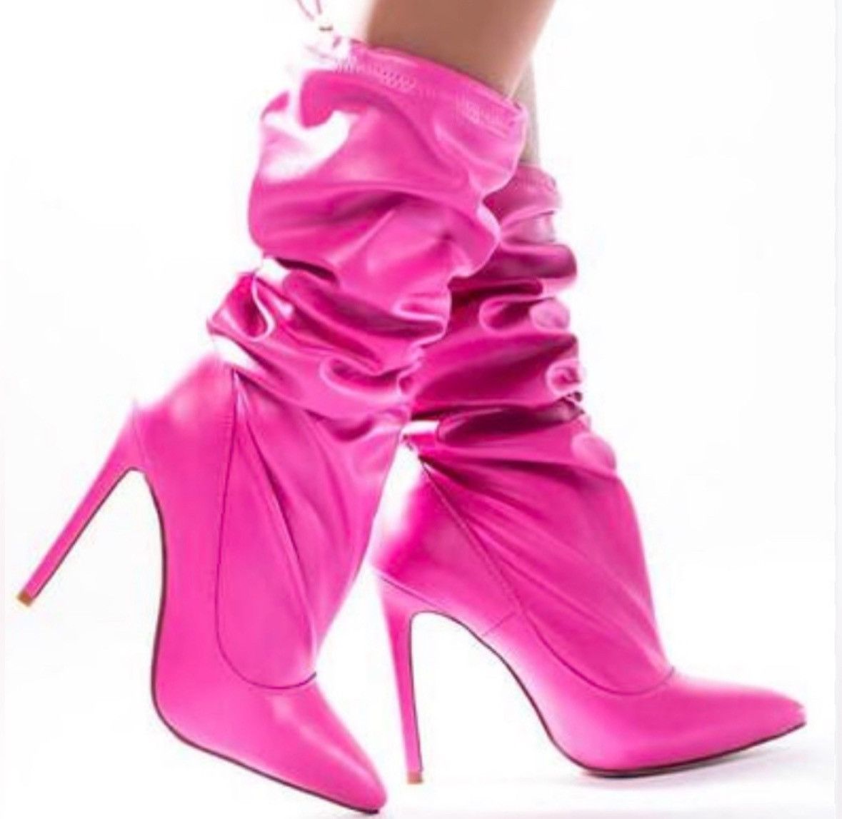 Azalea Dolls Kill AZALEA WANG CRENN PINK SLOUCH BOOTS Grailed