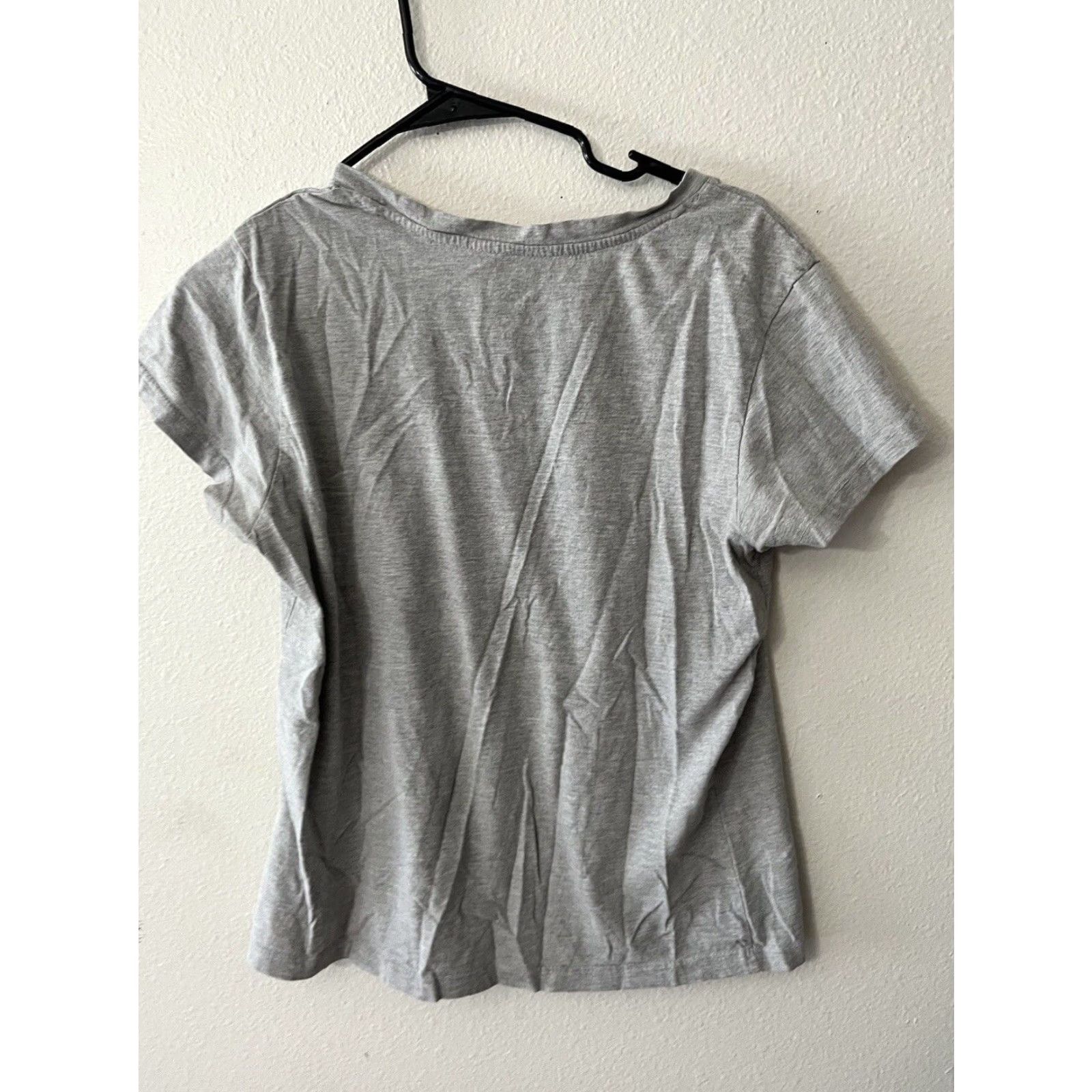 Vintage VINTAGE US Polo Assn Women's T-Shirt XL Gray Cotton Short Sleeve V-Neck Basic Activewear Size 40" / US 18 - 2 Thumbnail