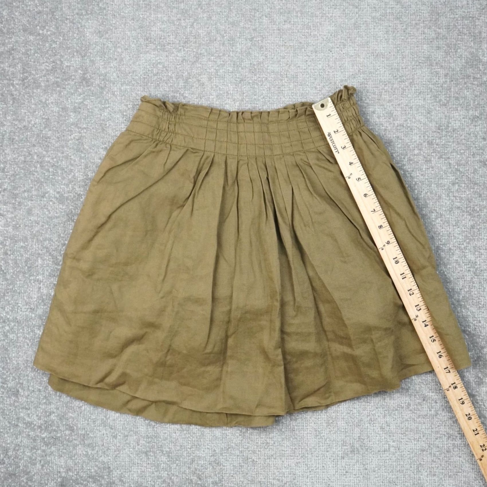 J.Crew J.CREW Green Linen Cotton Boho Skirt Womens Size 2 Pleated Casual Size 26" / US 2 / IT 38 - 3 Thumbnail