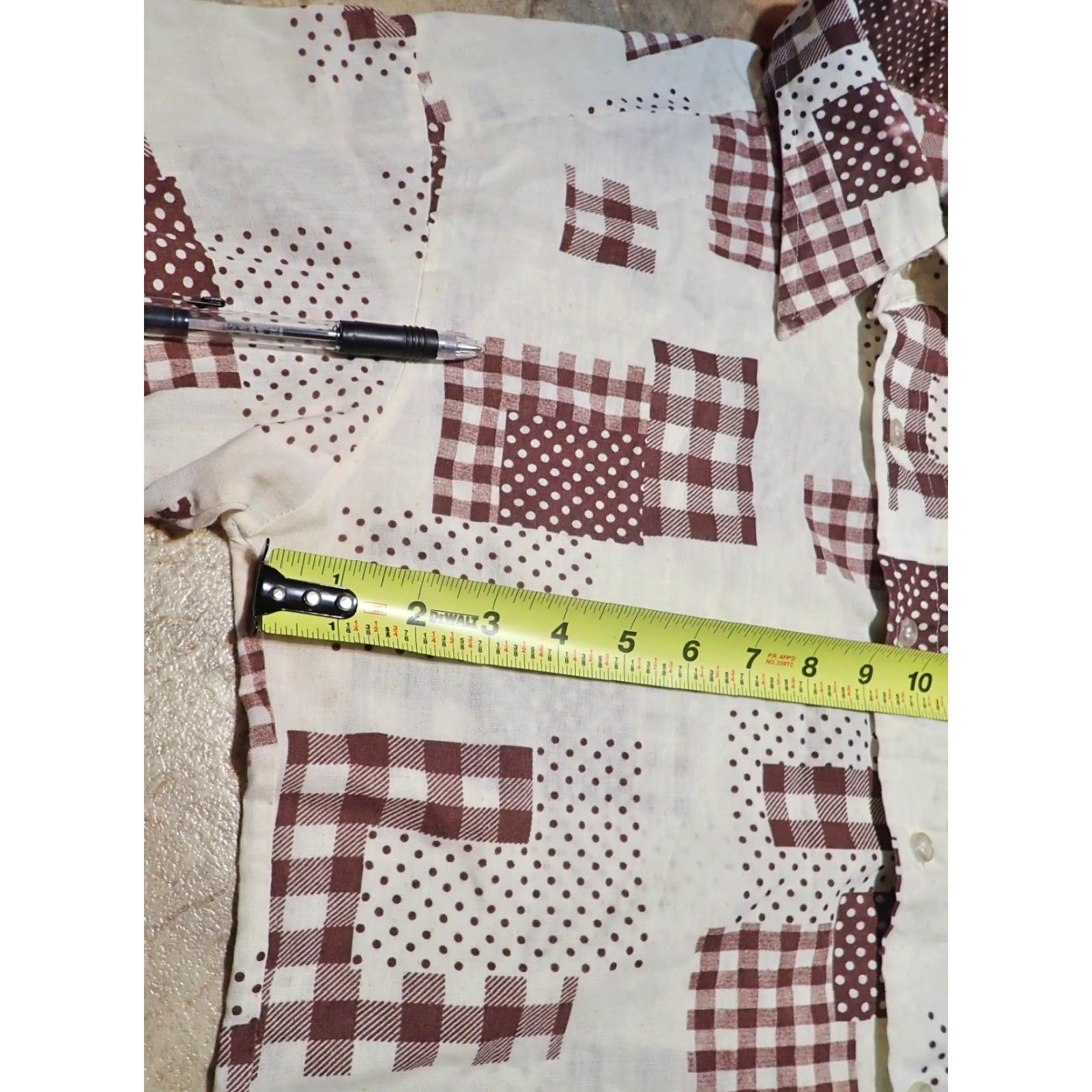 MCM VINTAGE 1960's 70's Disco Shirt Mens M Plaid Dot Abstract Geometric Hippie MCM Size US M / EU 48-50 / 2 - 7 Thumbnail