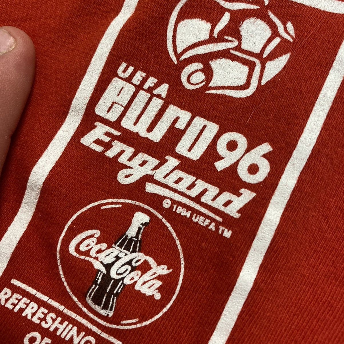 Vintage Vintage Coca Cola Euro 1994 Big Graphic Logo tee Size US L / EU 52-54 / 3 - 5 Thumbnail