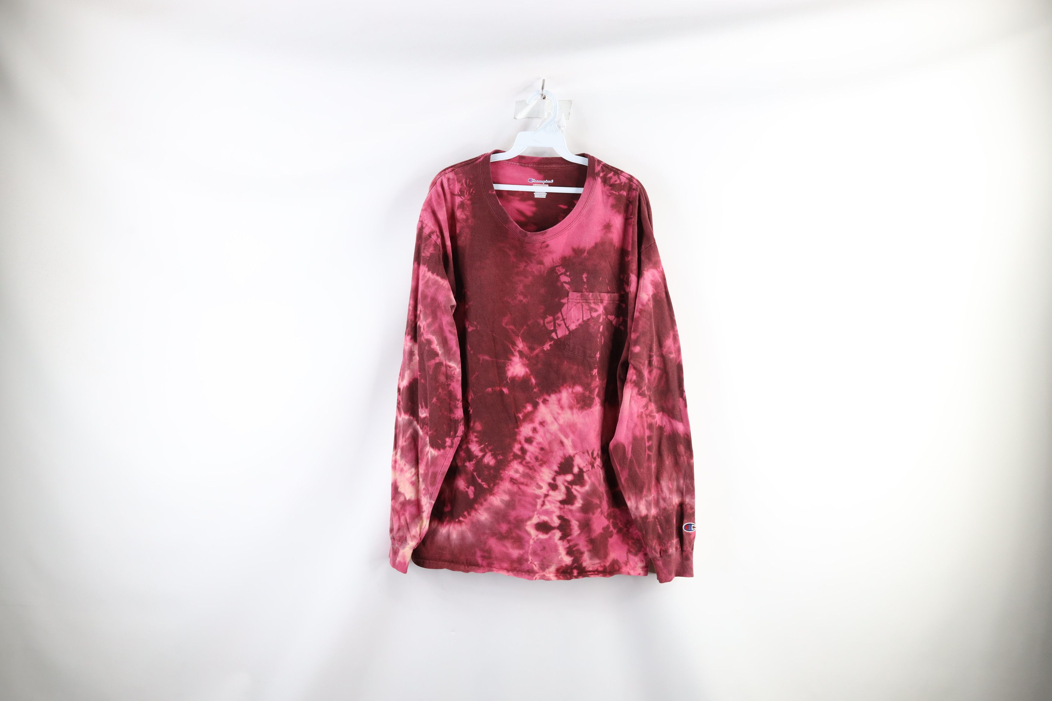Champion × Vintage Vintage Champion Logo Acid Wash Long Sleeve Pocket T-Shirt Size US XL / EU 56 / 4 - 1 Thumbnail