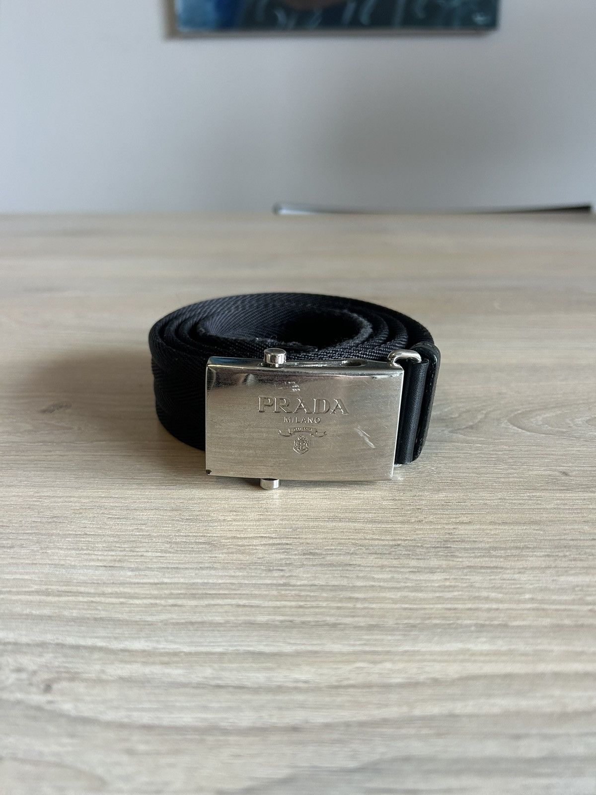 Prada Prada Adjustable Black Belt with Silver Buckle | Grailed display picture 2