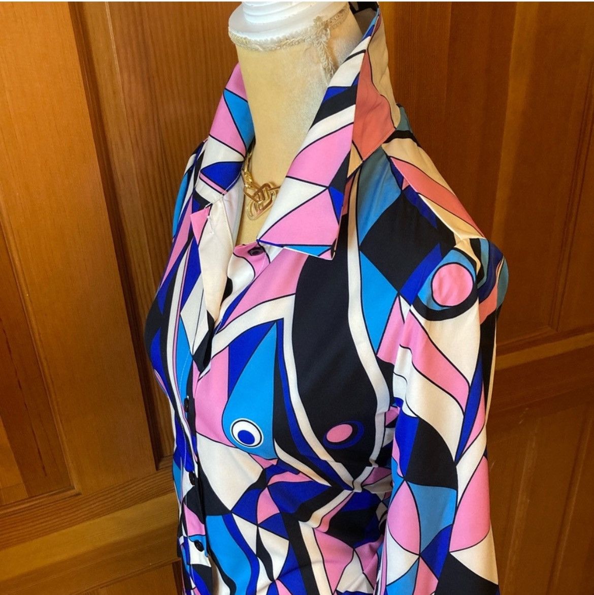 Designer × Other Nwt, Lavishly Paris Gorgeous Multicolored Artdeco Blouse Size M / US 6-8 / IT 42-44 - 6 Thumbnail