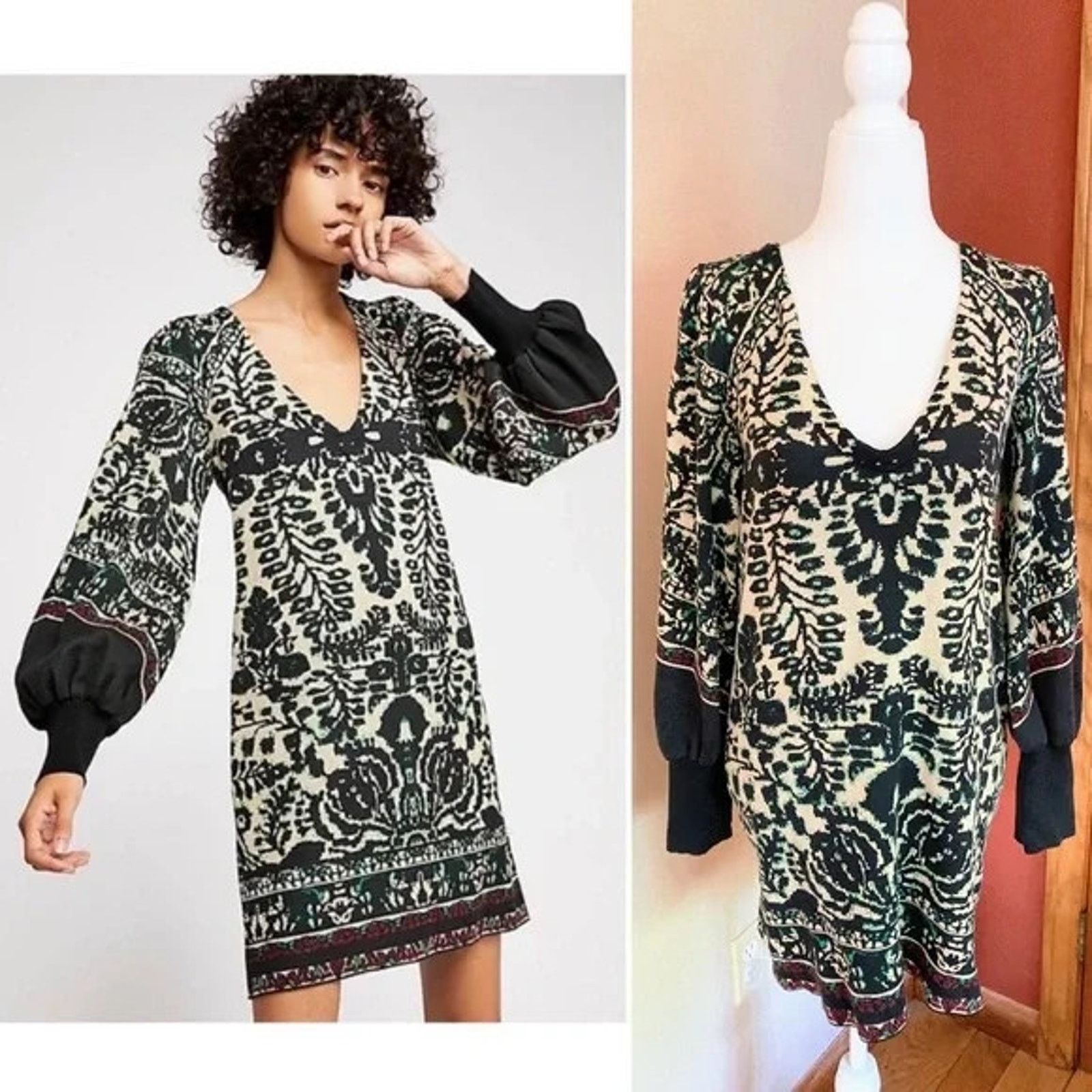 Free People Free People Black Music Lyrics knitted Y2K Dress S/P A003241 Size S / US 4 / IT 40 - 2 Thumbnail