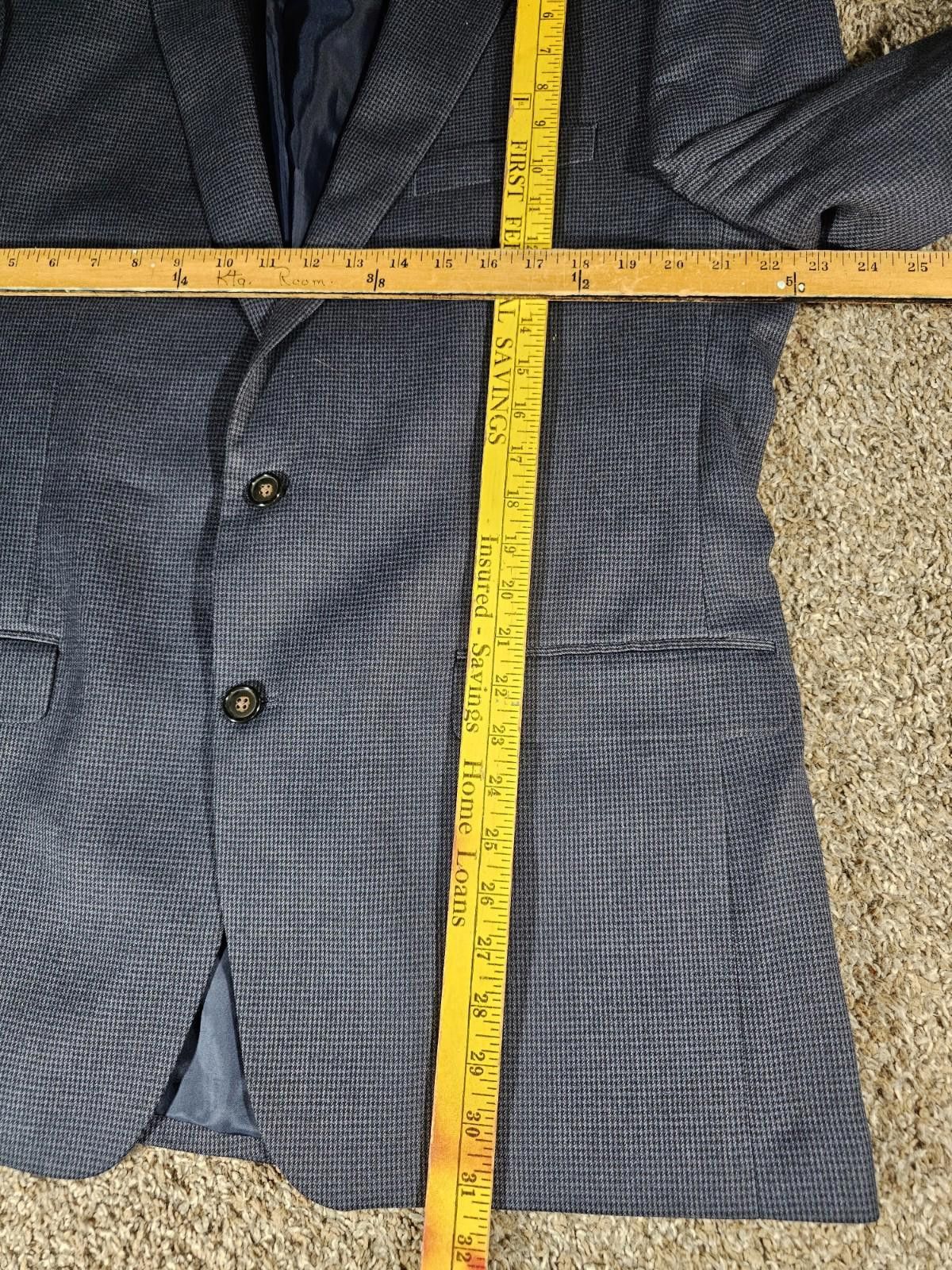 Chaps Chaps 44L Blue Houndstooth 2 Button Blazer Size 44L - 3 Thumbnail