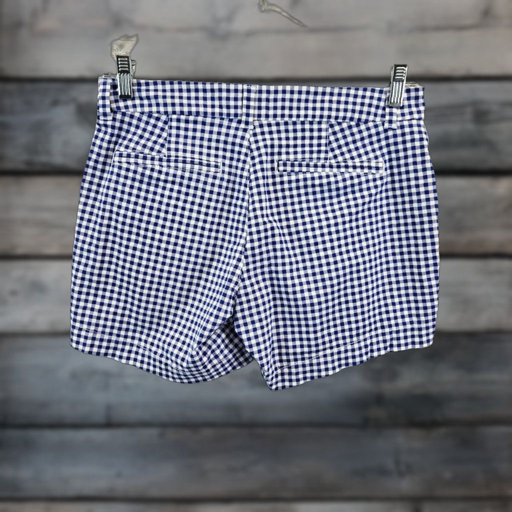 Old Navy Old Navy Womens Everyday Short Sz 4 Blue White Gingham Mid Rise Cotton Size 27" / US 4 / IT 40 - 1 Thumbnail