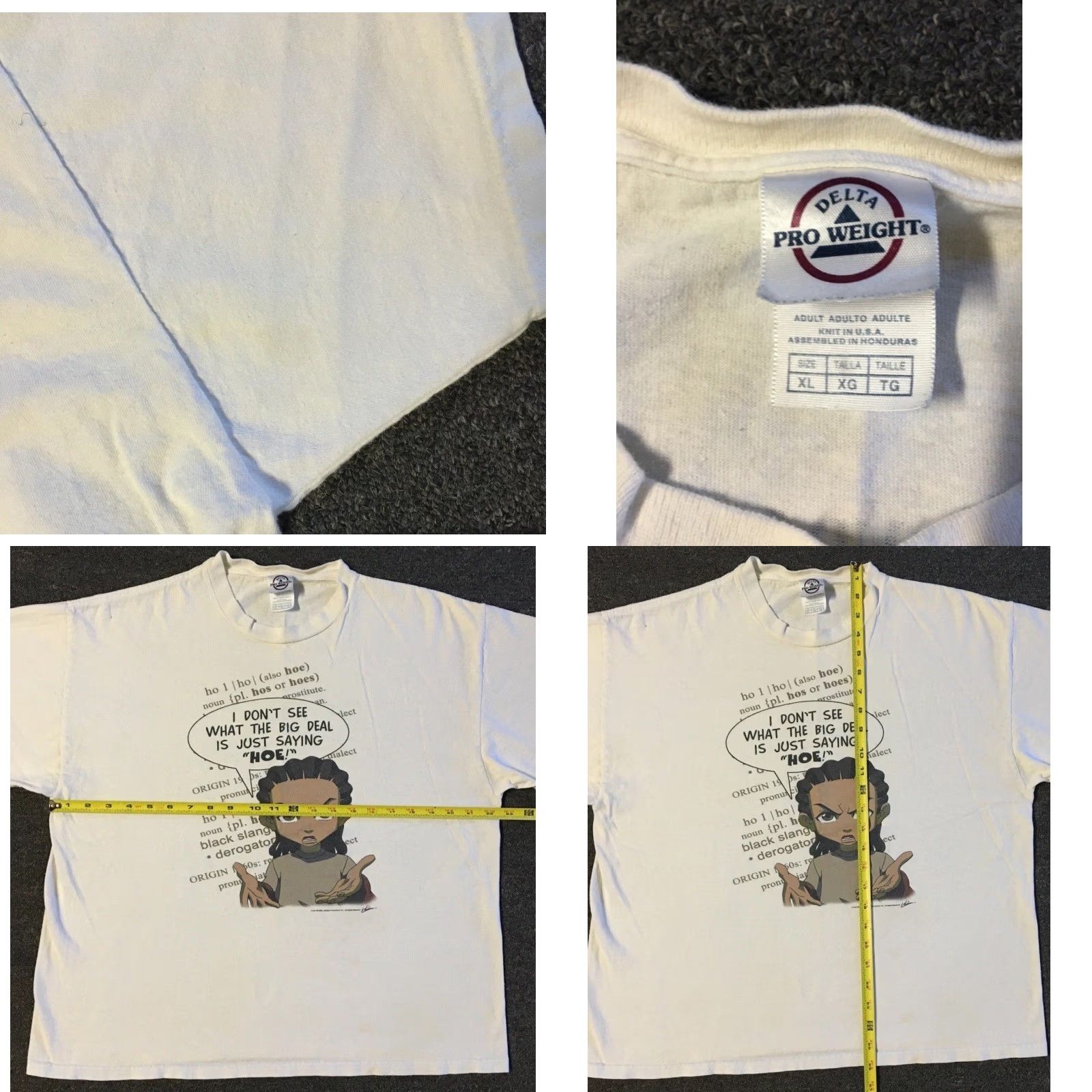 Vintage Vtg The Boondocks “Hoe” TV Show Promo Shirt S Funny Distressed White T-Shirt, Boxy, 90s, Cartoon Network, Adult Swim, Mens, Size S Size US S / EU 44-46 / 1 - 11 Thumbnail