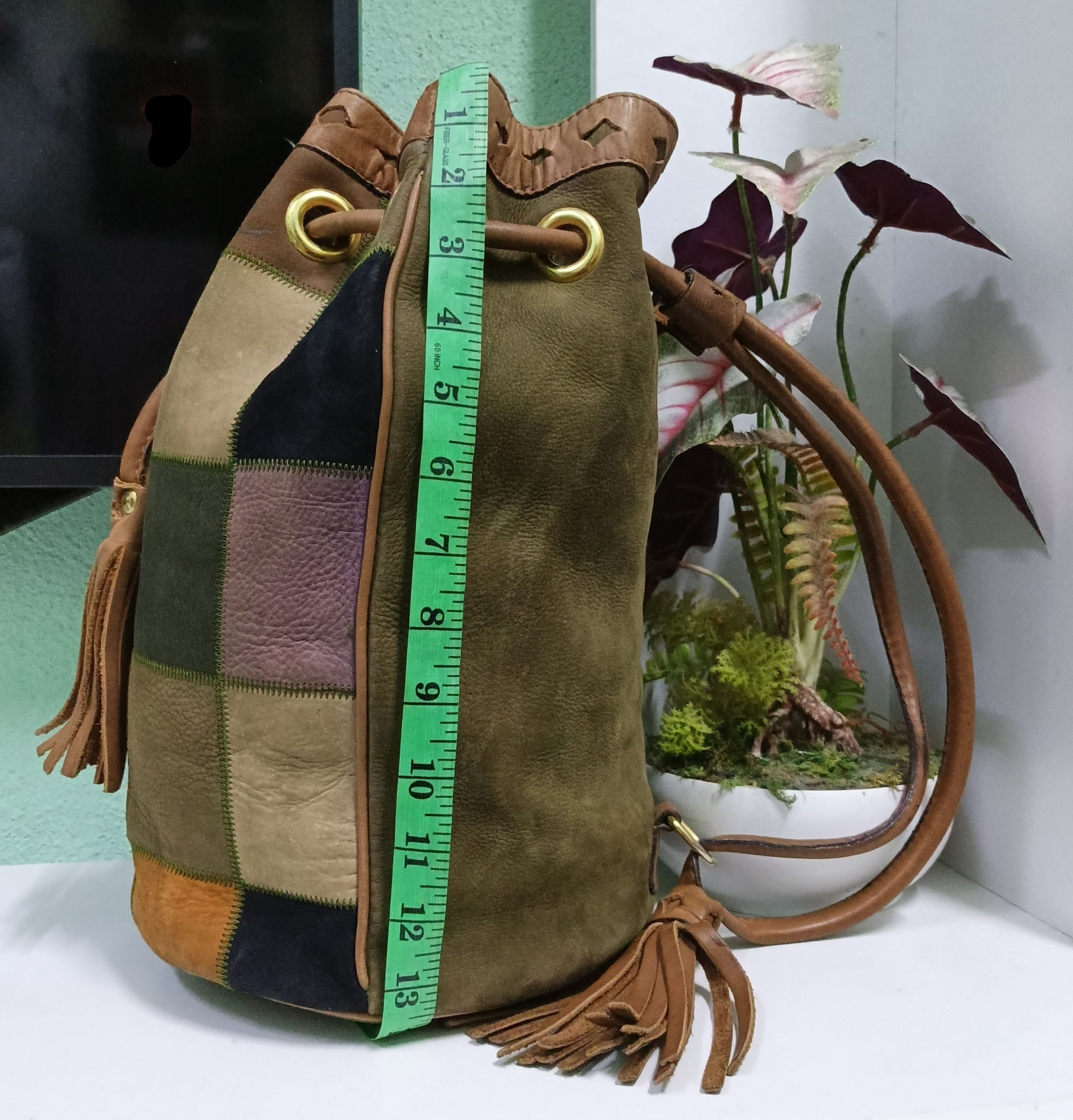 Vintage 🔥FINAL DROP🔥Tre Amore Leather Patchwork Western Bucket Bag Size ONE SIZE - 9 Thumbnail