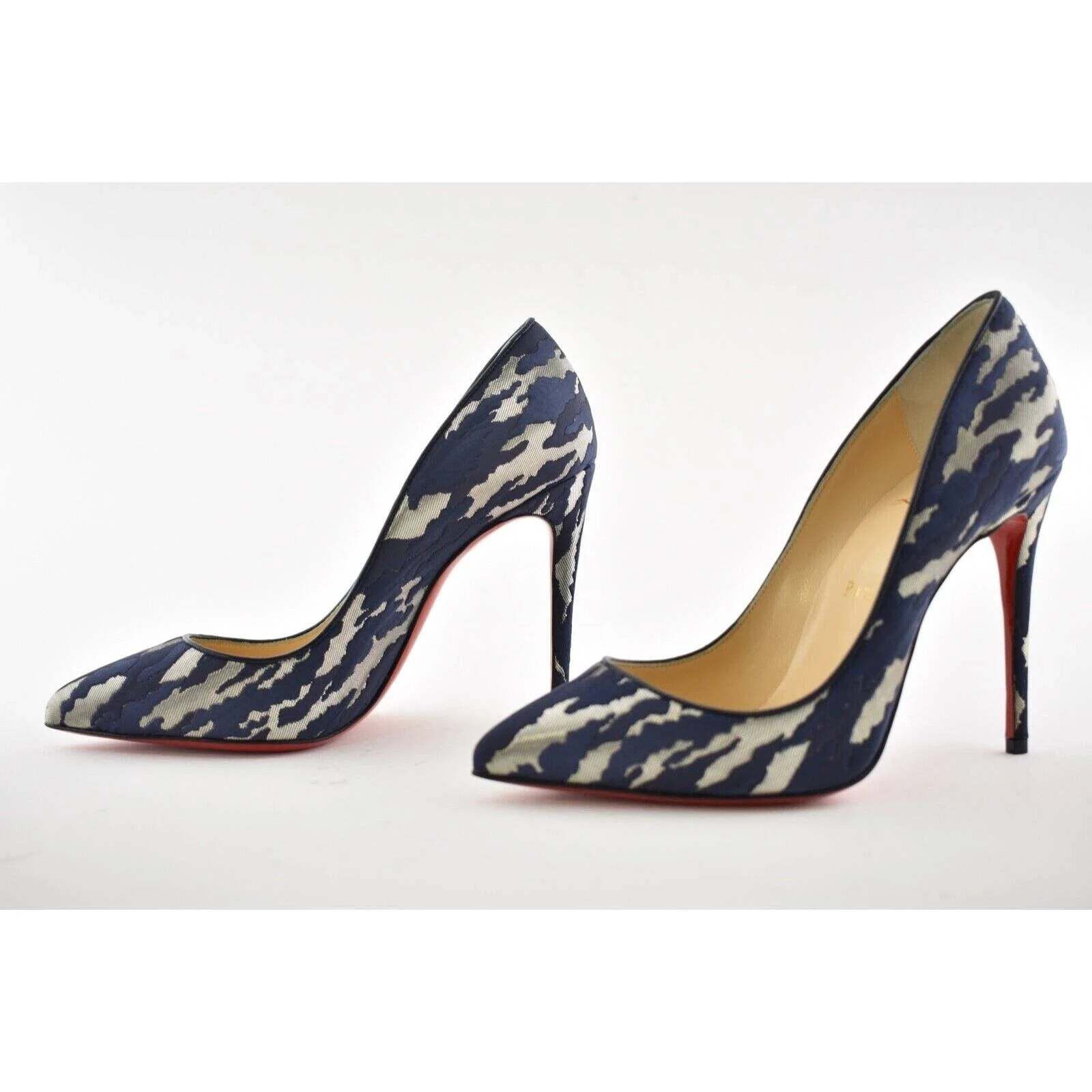 Christian Louboutin Christian Louboutin Pigalle Follies 100 Blue Camo JQ Size US 8.5 / IT 38.5 - 9 Thumbnail