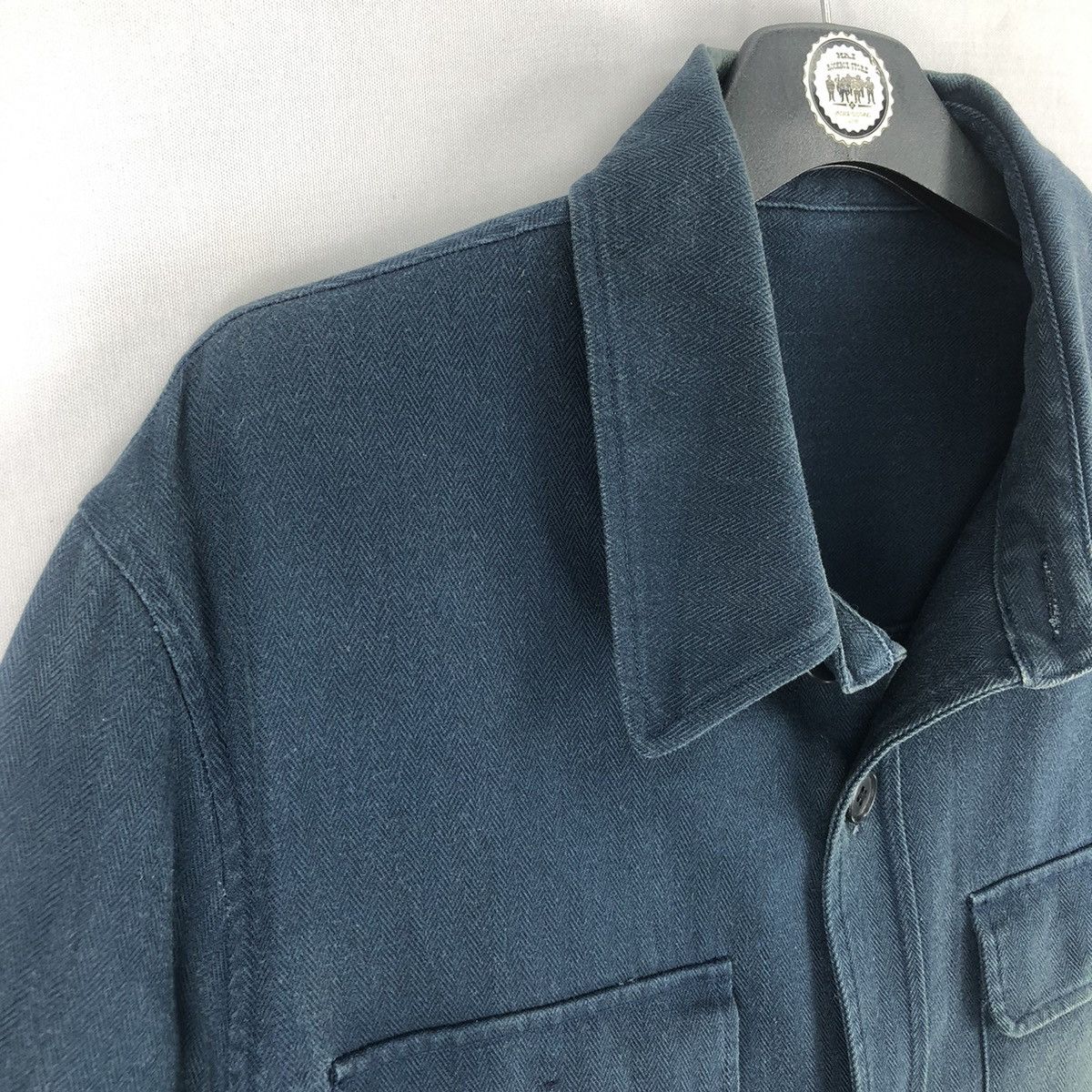 Japanese Brand Vintage 90's Flannel Jacket Herringbone Twill by New Yorker Size US L / EU 52-54 / 3 - 2 Thumbnail