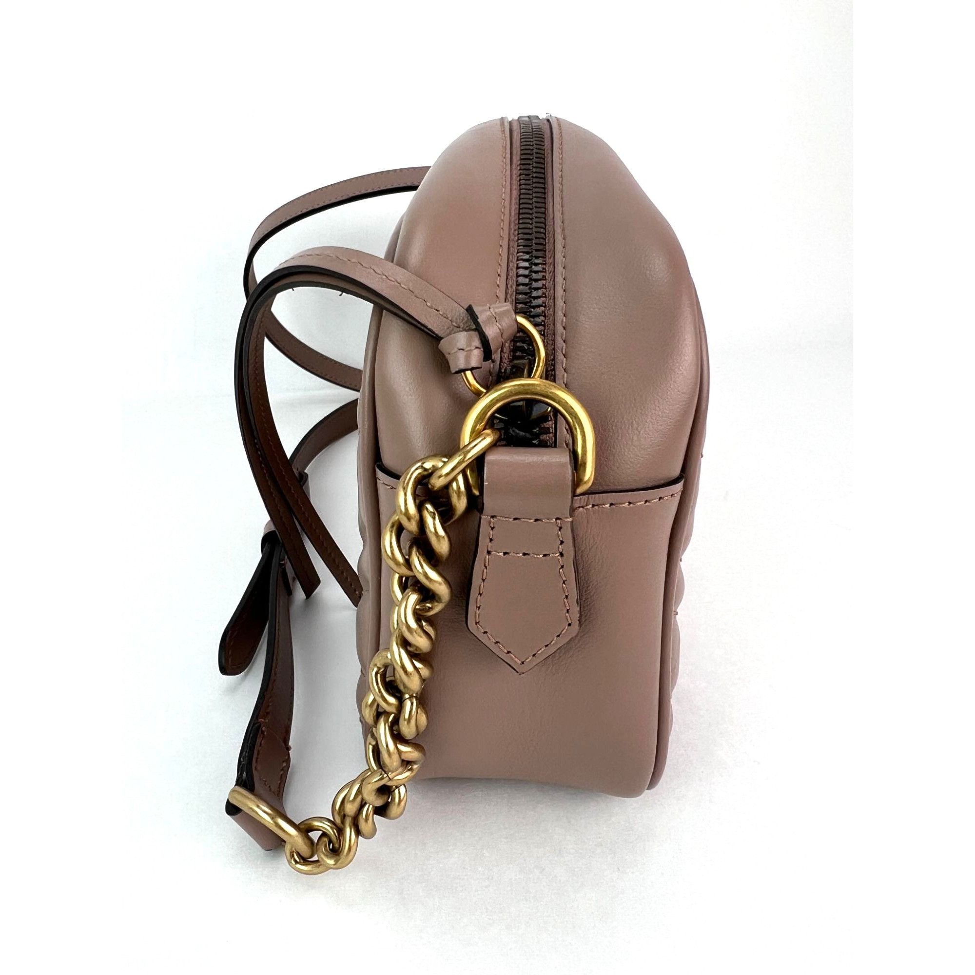Gucci Gucci GG Marmont Small Chain Beige Matelasse Leather Crossbo Size ONE SIZE - 17 Thumbnail