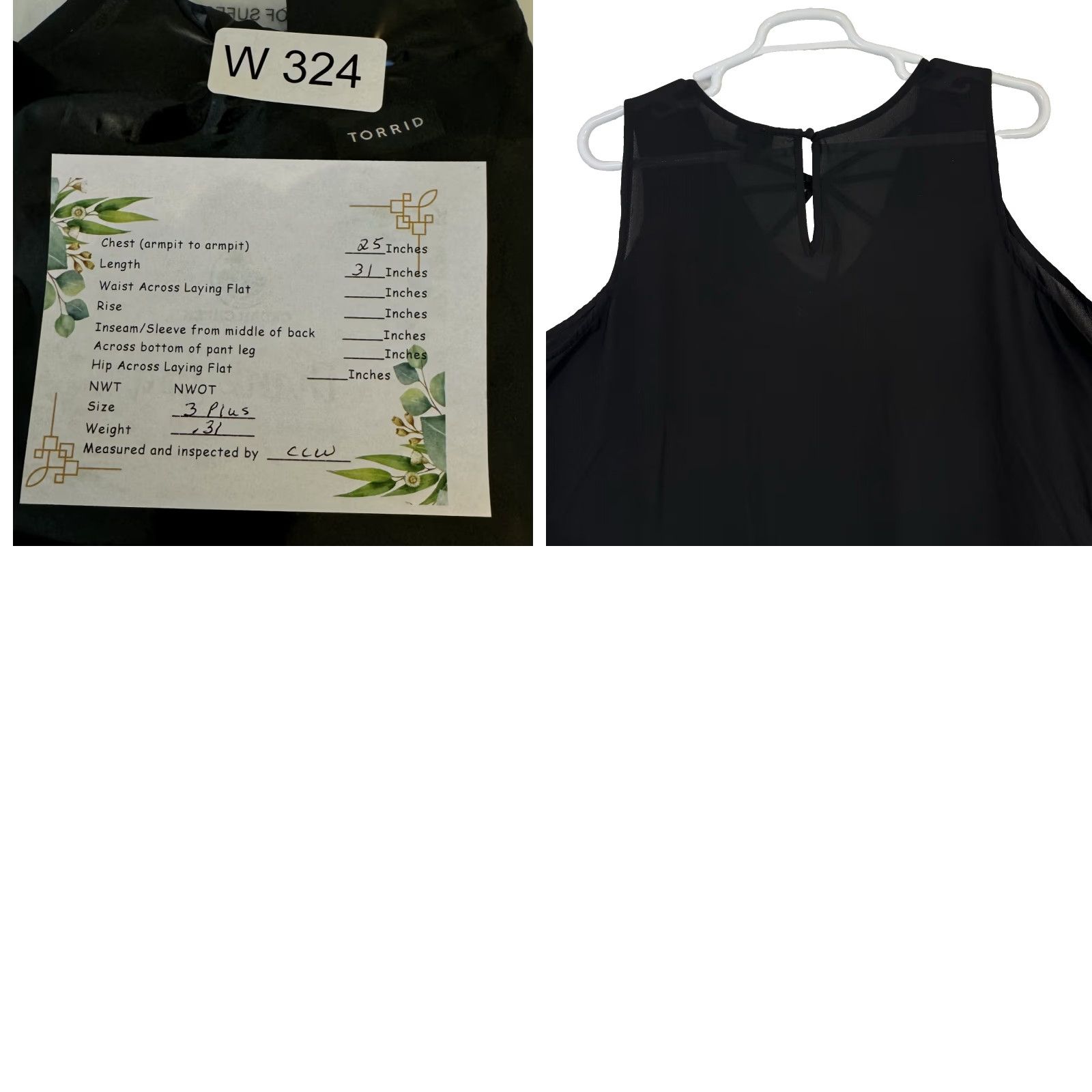 Torrid Torrid Tank Top Women’s 3 Black V-Neck 100% Polyester Georgette Strappy Tank Top Mens? Size XS / US 0-2 / IT 36-38 - 8 Thumbnail