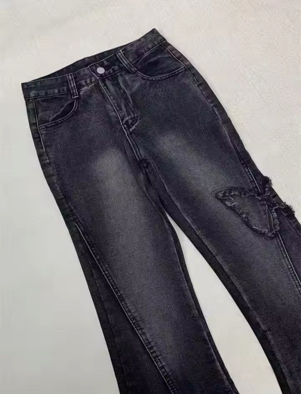 Japanese Brand × Vintage Flared jeans Low waist Dark washed denim Size 28" / US 6 / IT 42 - 3 Thumbnail