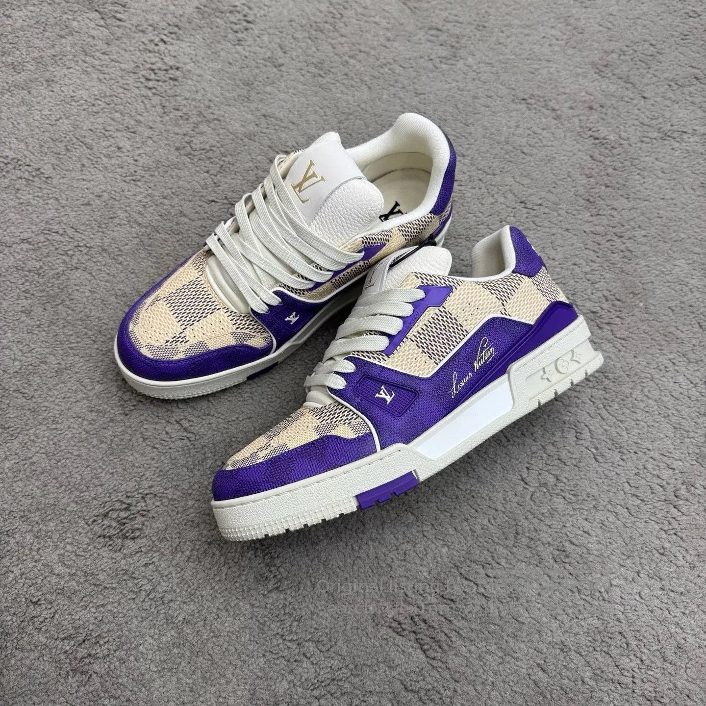 Louis Vuitton Louis Vuitton Purple Check Unisex Size 40.5. Size US 7.5 / EU 40-41 - 2 Thumbnail