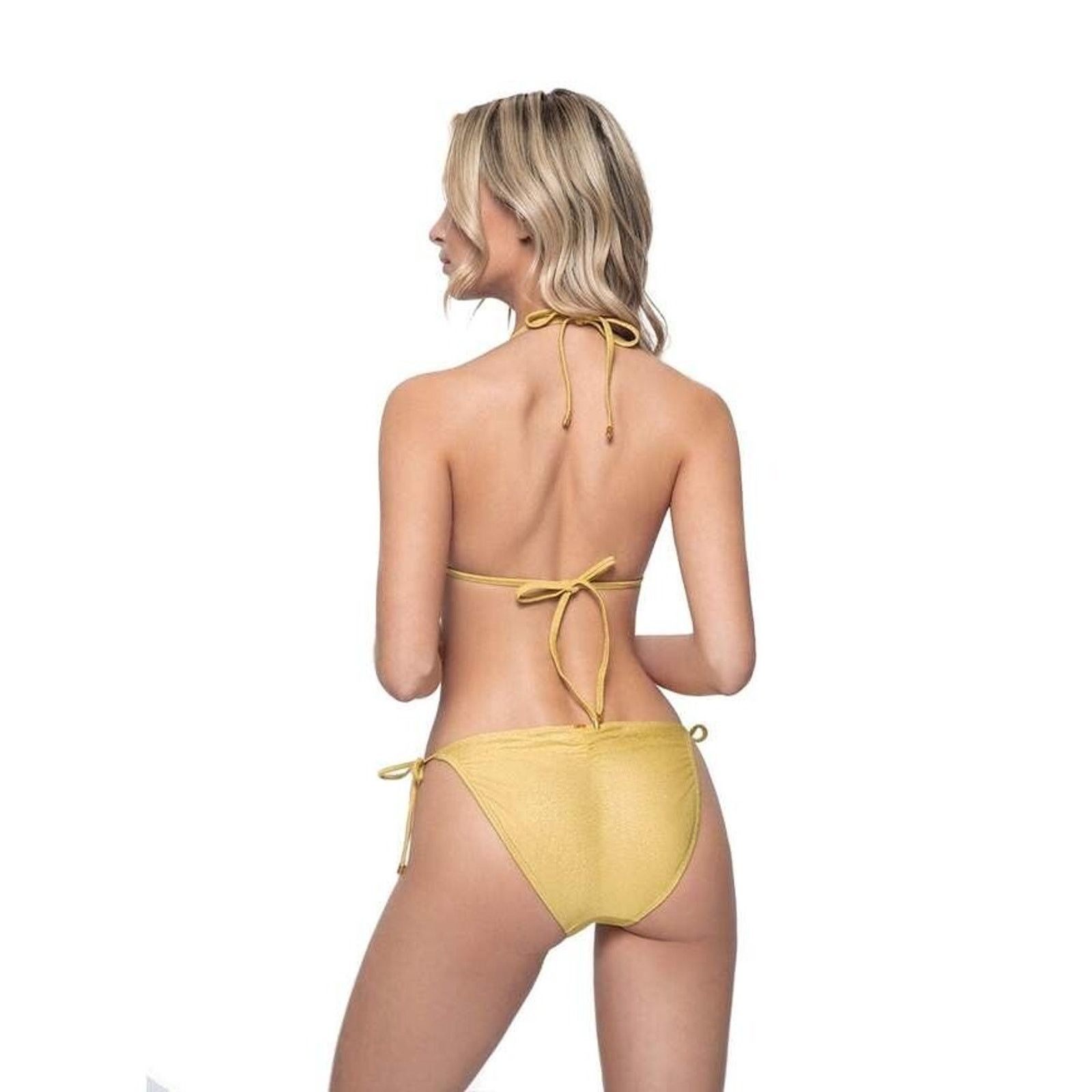 Other NWT PQ Swim Metallic Haven Side Tie Ruched Bikini Bottom MD Size ONE SIZE - 4 Thumbnail