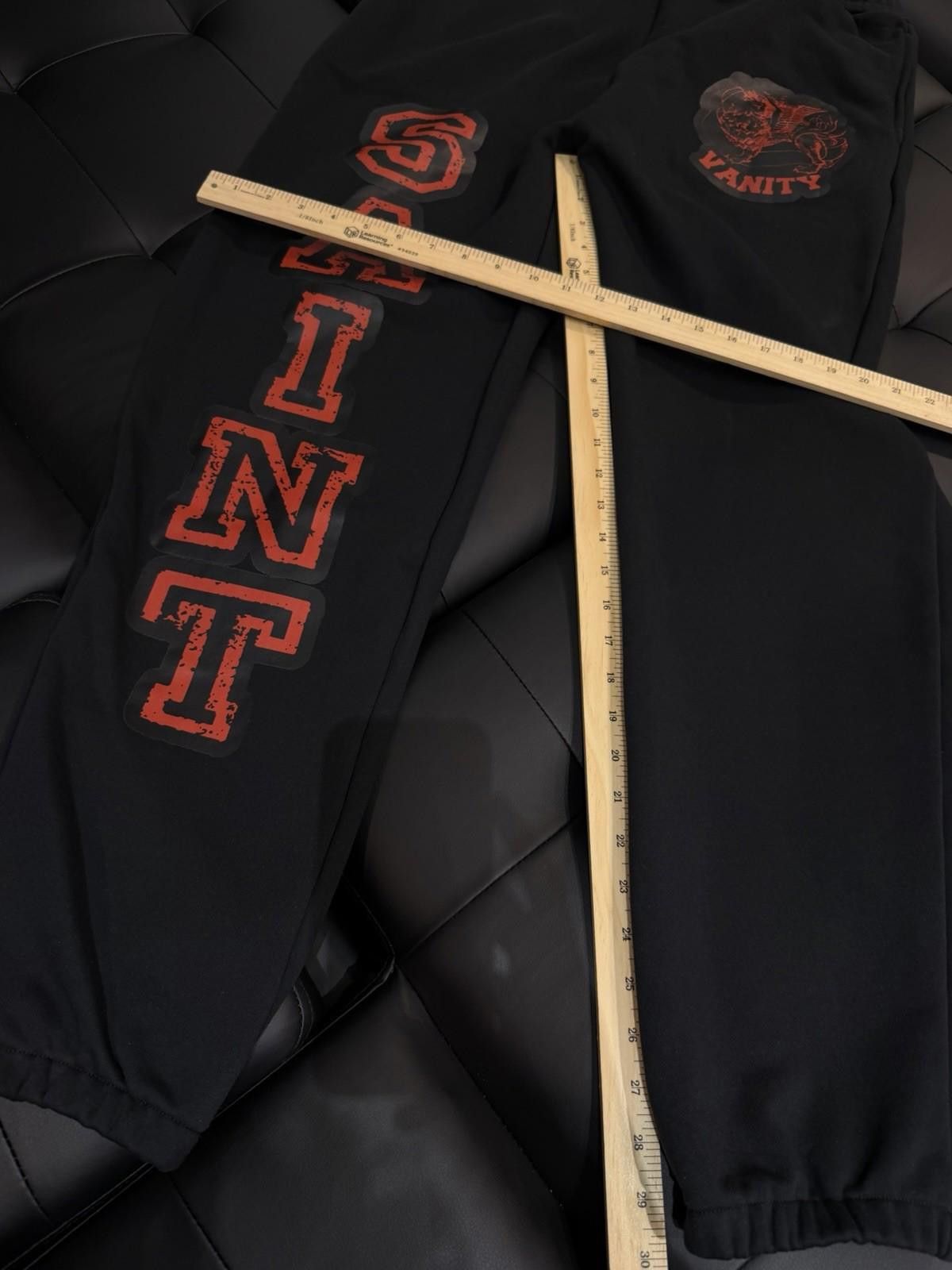 Saint Vanity Size XXL- Saint Vanity Varsity Sweatpants Black Red NEW 2025 Size US 40 / EU 56 - 8 Thumbnail
