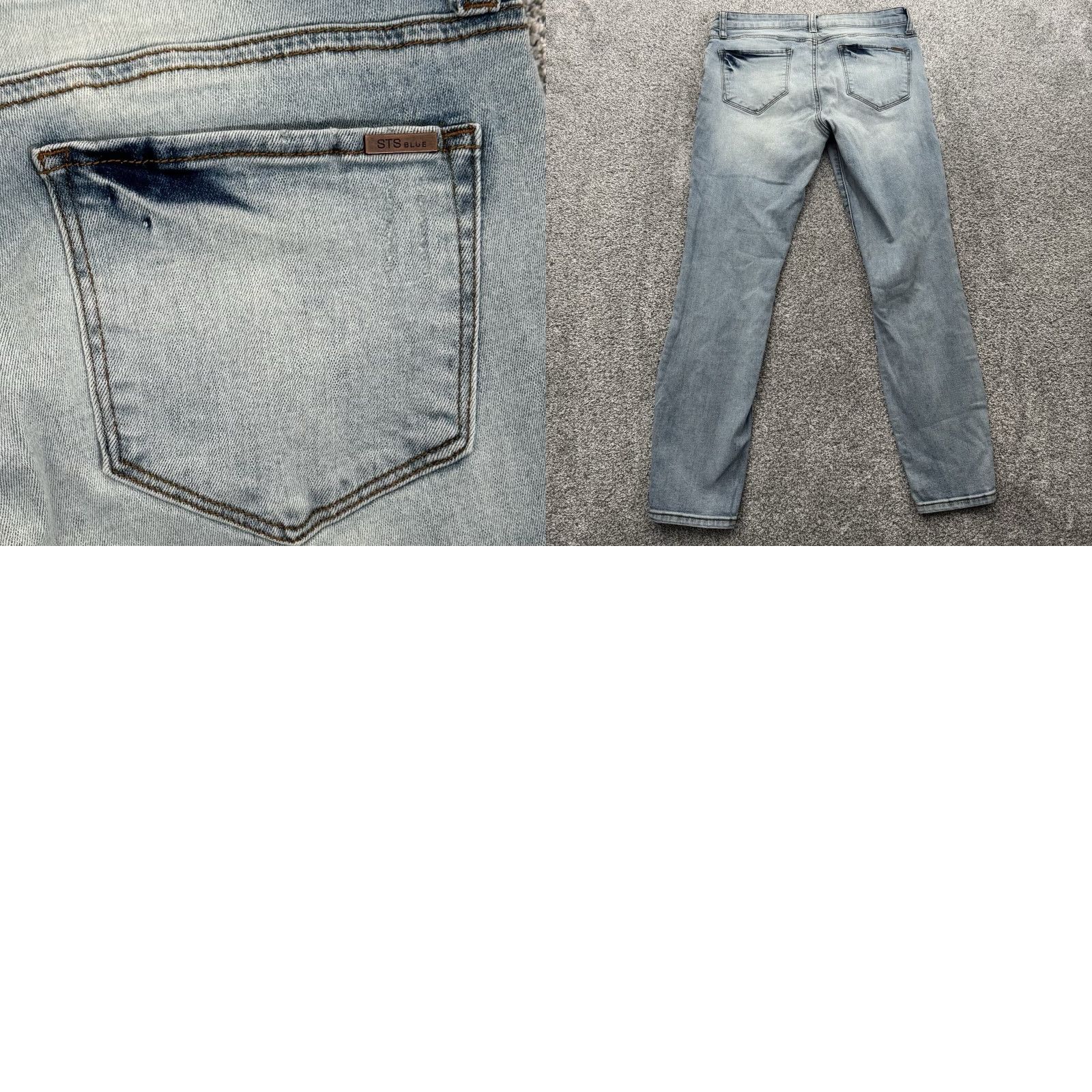 Vintage STS Blue Distressed Ankle Skinny Jean Womens Size 31 Mid Rise Light Wash Grunge Jeans Size 24" / US 00 / IT 34 - 8 Thumbnail