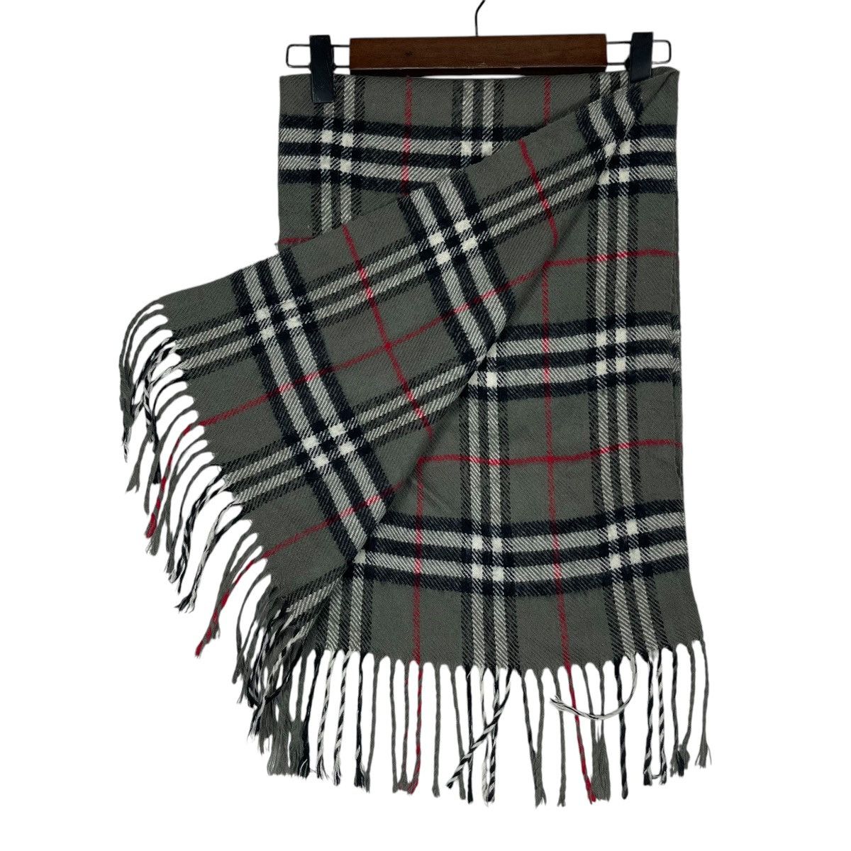 Burberry × Vintage Vintage Burberrys Nova Checked Lambswool Light Scarf Muffler Size ONE SIZE - 6 Thumbnail