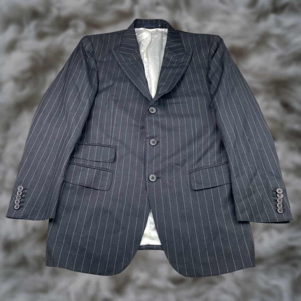 Suitsupply Suitsupply Men’s Washington SB Blazer Gray Stripe 42R Slim Wool 3-Button Notch Lapel Business Jacket Size 42R - 1 Thumbnail