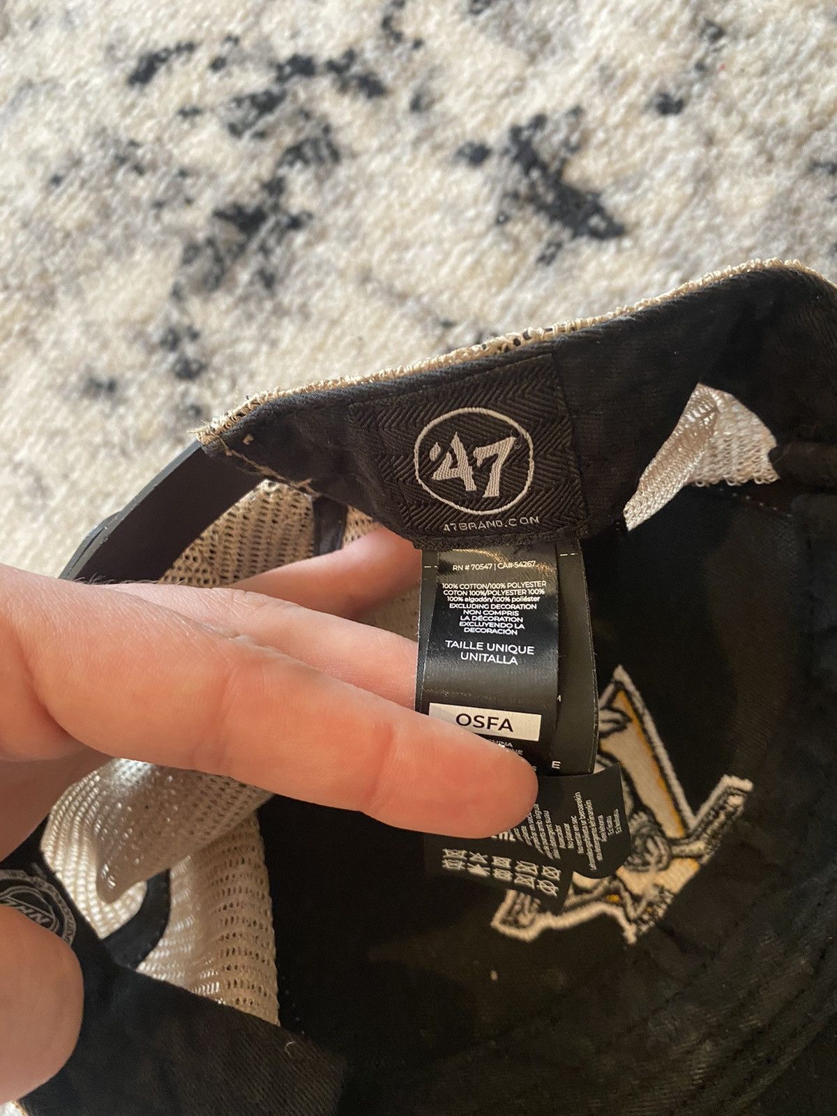47 Brand × NHL Pitsburg Penguins Cap Vintage 47 Streetwear Nhl Hockey Y2k Size ONE SIZE - 7 Thumbnail