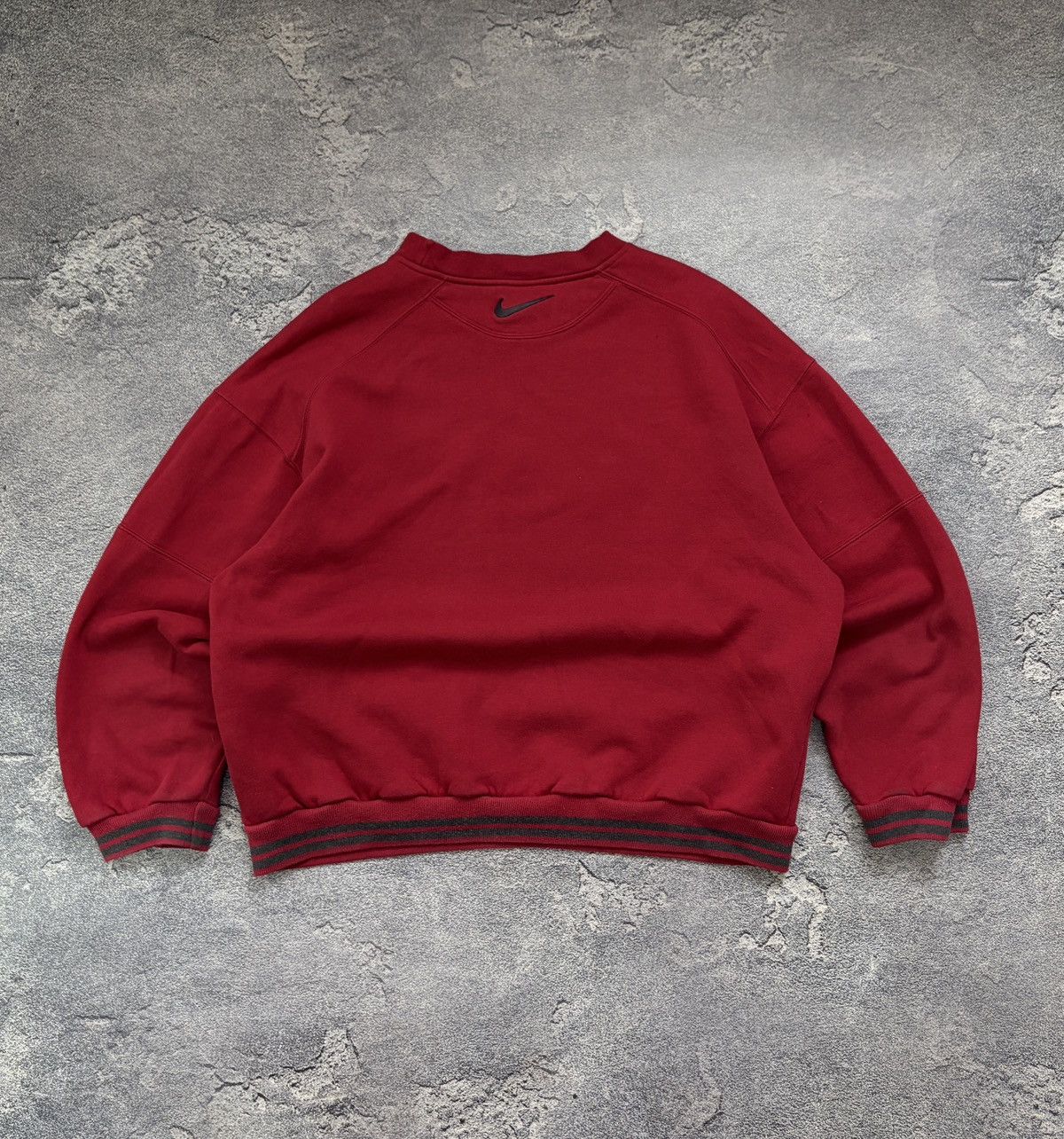 Nike Vintage 90s Nike Big Swoosh Red Crewneck Sweatshirt L Size US L / EU 52-54 / 3 - 2 Thumbnail