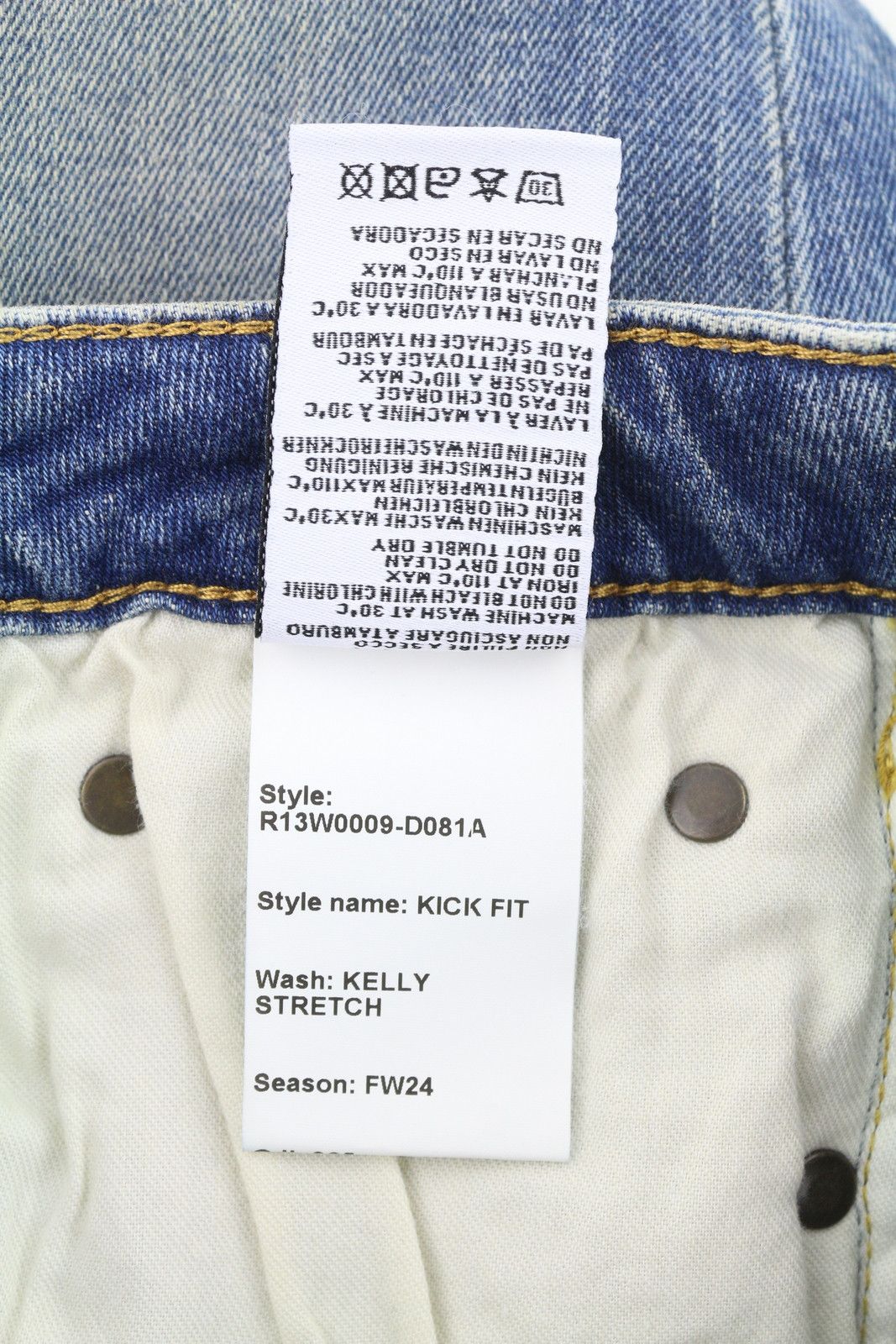 R13 KICK FIT 27 Kelly Faded Denim RRP699 87181 Size 27" / US 4 / IT 40 - 9 Thumbnail