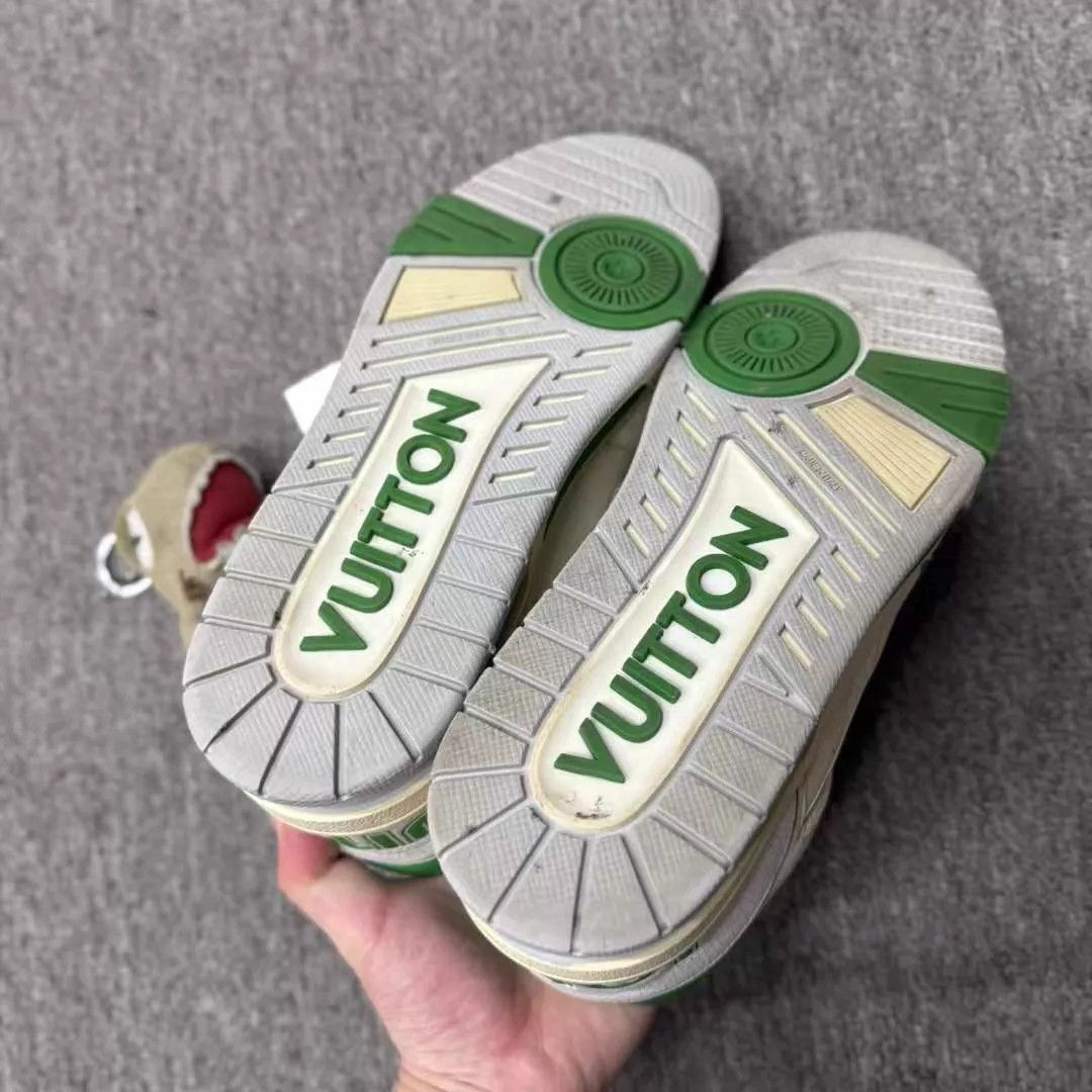 Louis Vuitton LV White Green Velcro Trainer 42 99 New Size US 9 / EU 42 - 6 Thumbnail