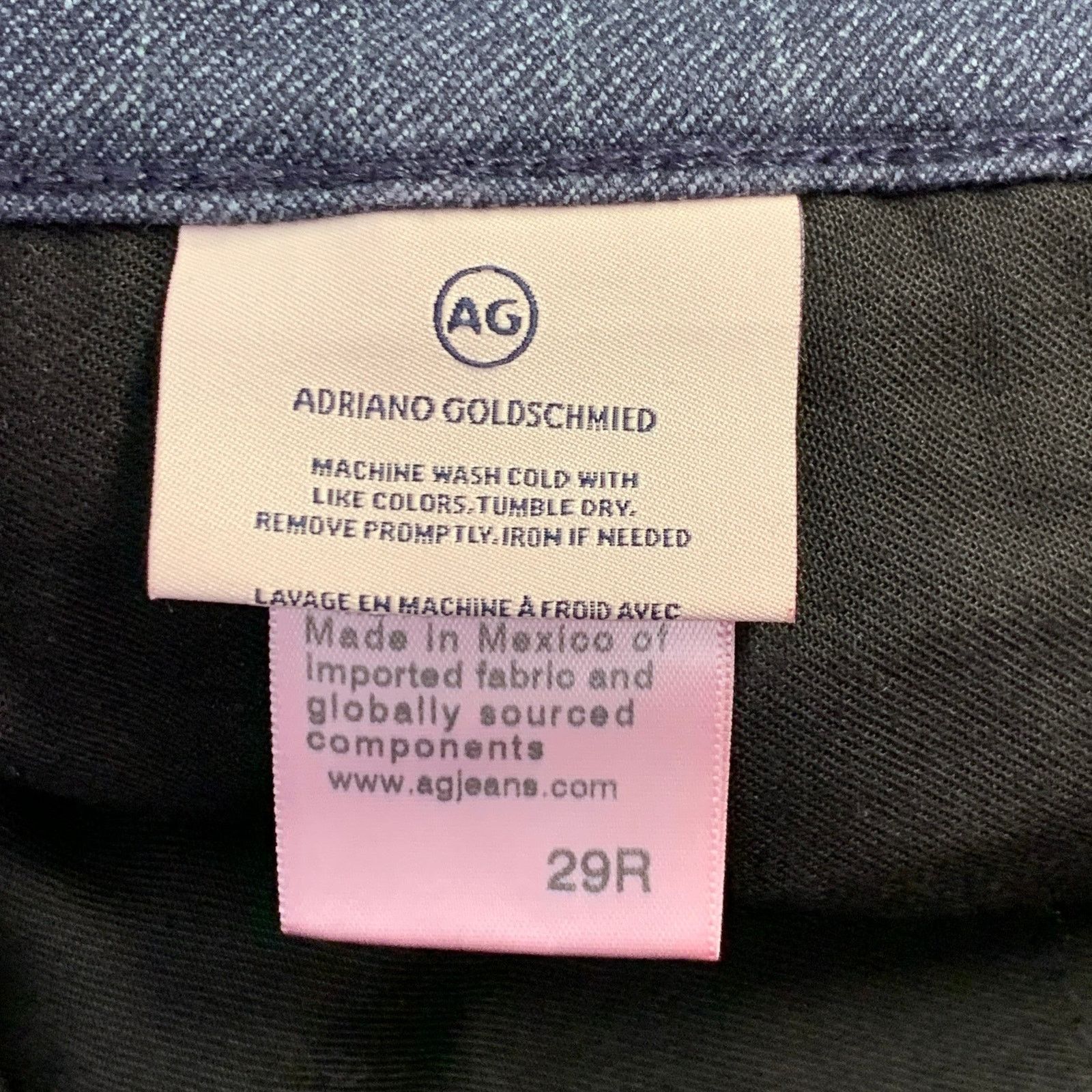 AG Adriano Goldschmied Size 29 Navy Blue Pinstripe Cotton Blend Casual Pants Size US 29 - 4 Thumbnail