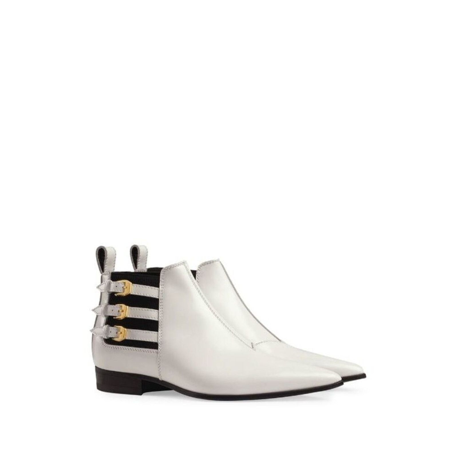 Gucci GUCCI Cordovan Lux Leather ankle boots in Great White 36 Size US 6 / IT 36 - 1 Thumbnail