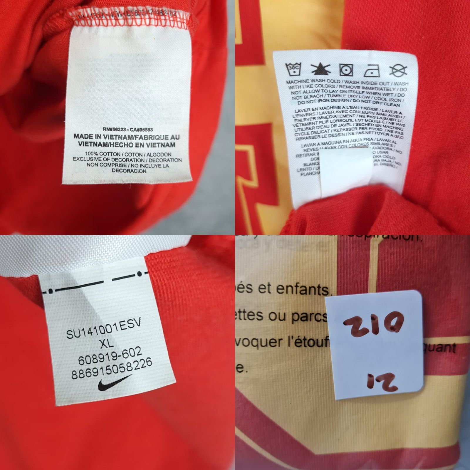 Nike Nike Shirt Mens XL Red NIKE 34 Football Jersey Graphic Tee Top Vintage No 608919-602 Size US XL / EU 56 / 4 - 9 Thumbnail