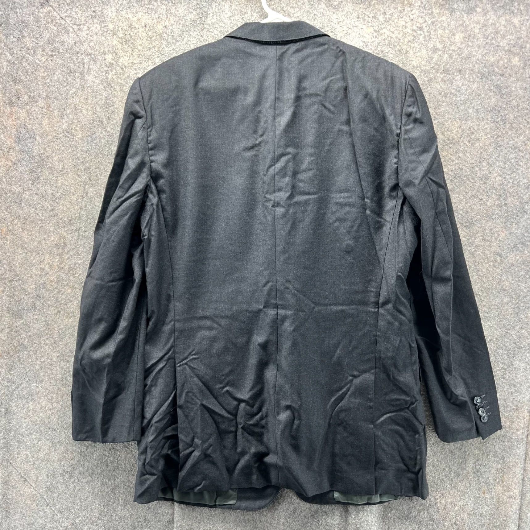 Ermenegildo Zegna Ermenegildo Zegna Blazer Mens 42R Black Striped Wool Jacket Notch 3-Button Regular Chest 42R Giant Brand Sports Theme Mens Size 42R - 2 Thumbnail