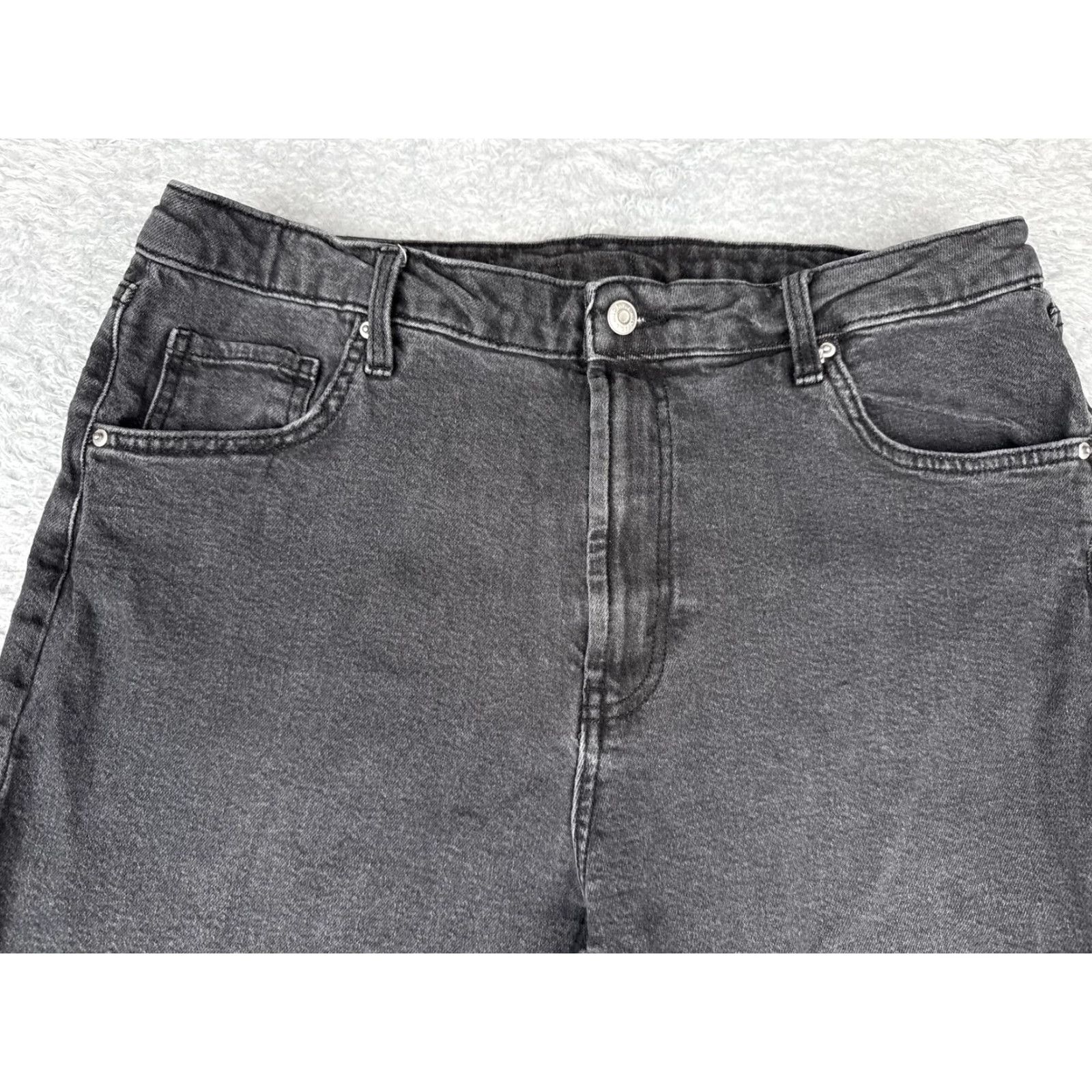 Vintage Wild Fable Jeans Womens 16 Black Gray Wash Straight Leg Stretch Denim 5 Pocket Size 38" / US 16 / IT 52 - 4 Thumbnail