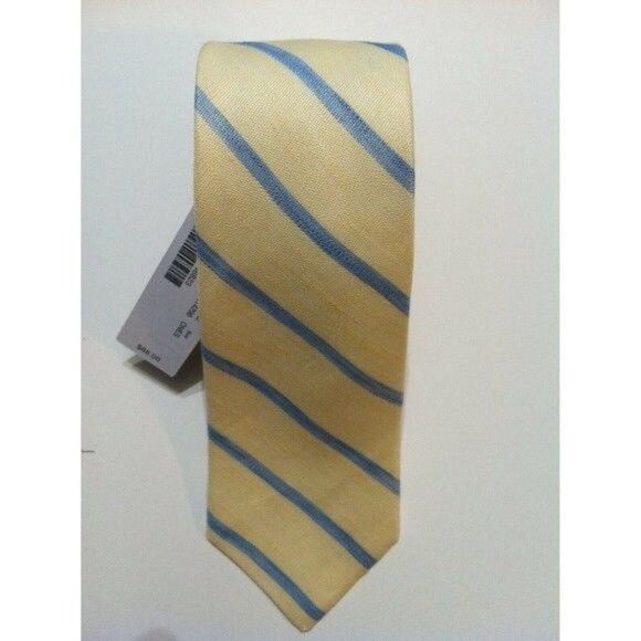 J.Crew NWT $88 J.CREW MENS NEW YELLOW 71%LINEN 29%SILK TIE WIDTH:3" Size ONE SIZE - 1 Thumbnail
