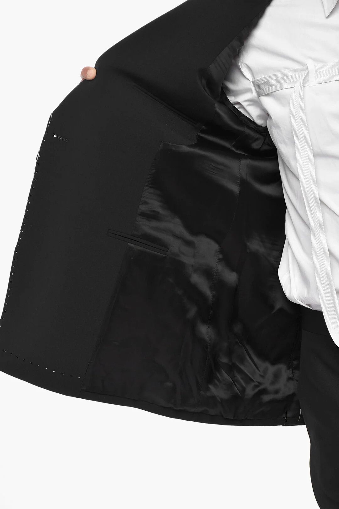Off-White og1mm0426 Embroidered Cotton Double-Breasted Blazer in Black Size US L / EU 52-54 / 3 - 5 Thumbnail