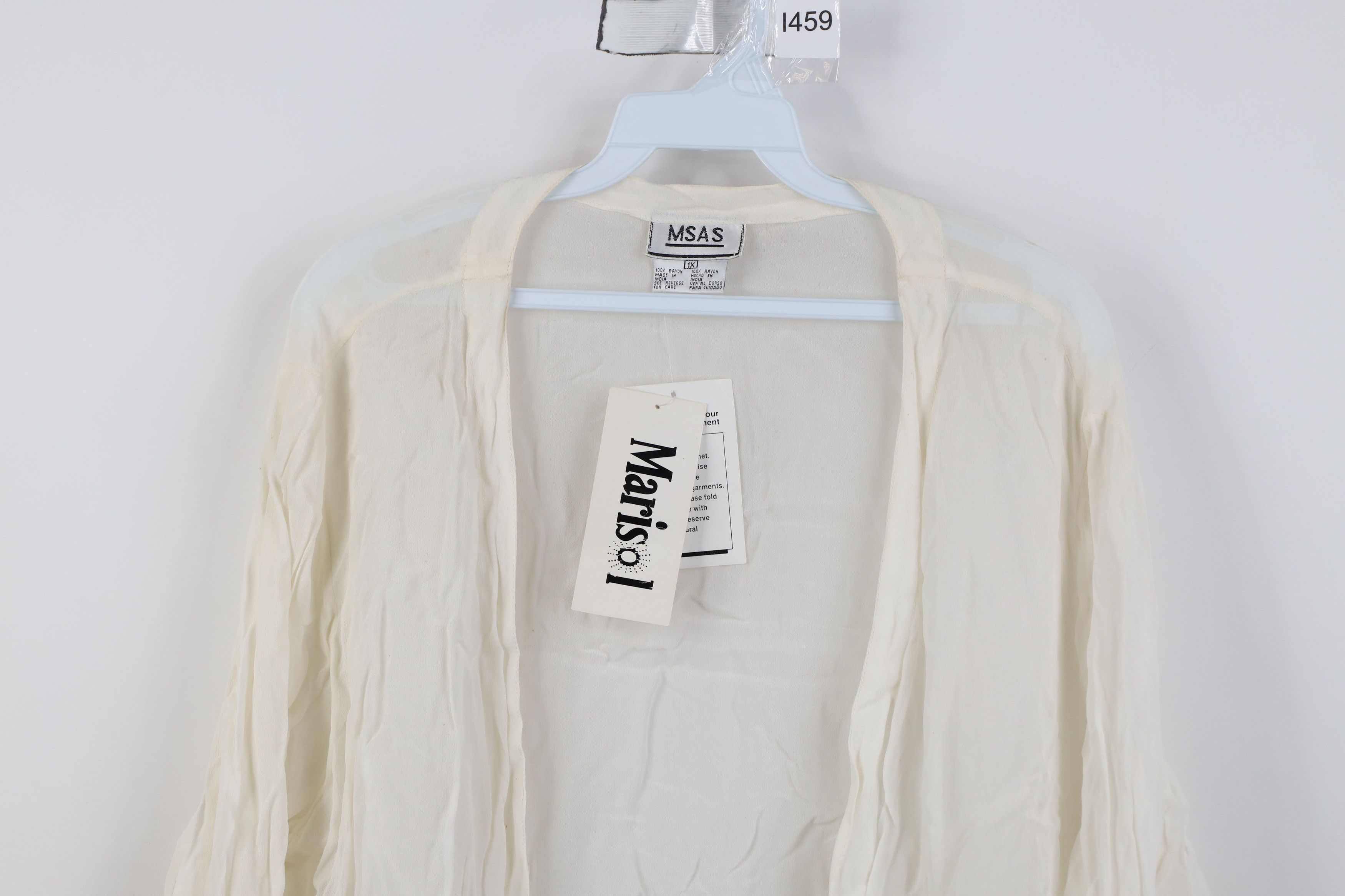 Vintage Deadstock Vintage 90s Babydoll Sheer Open Front Cardigan Size XL / US 12-14 / IT 48-50 - 2 Thumbnail