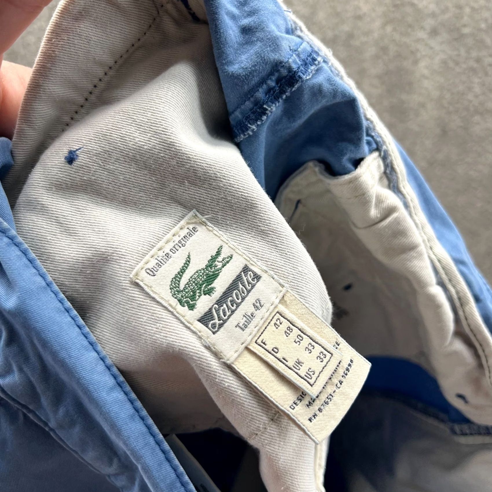 Lacoste Vintage Lacoste Shorts Men 33 Blue Chino Flat Front Classic Twill Cotton Shorts Mens 33 Blue Chino Classic Preppy Casual Summer Fall Spring Size US 33 - 6 Thumbnail