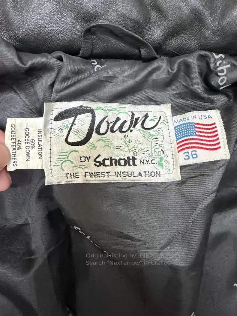 Schott Schott Leather goose down jacket Size US XS / EU 42 / 0 - 3 Thumbnail